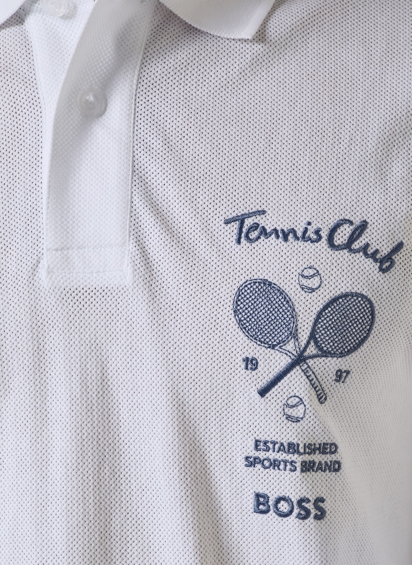 BOSS Mesh-Poloshirt MEMBER: WEISS