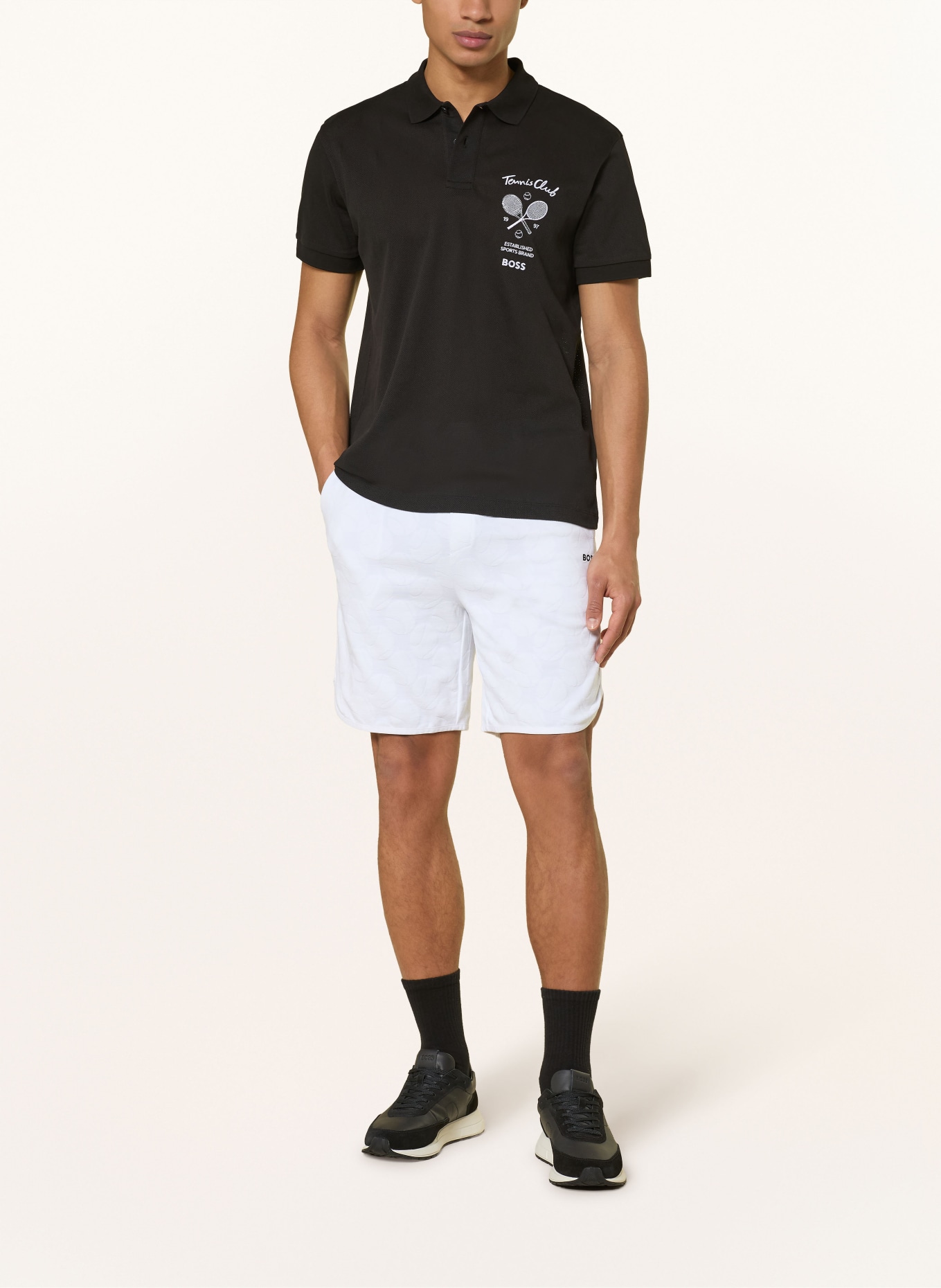 BOSS Mesh-Poloshirt MEMBER: SCHWARZ