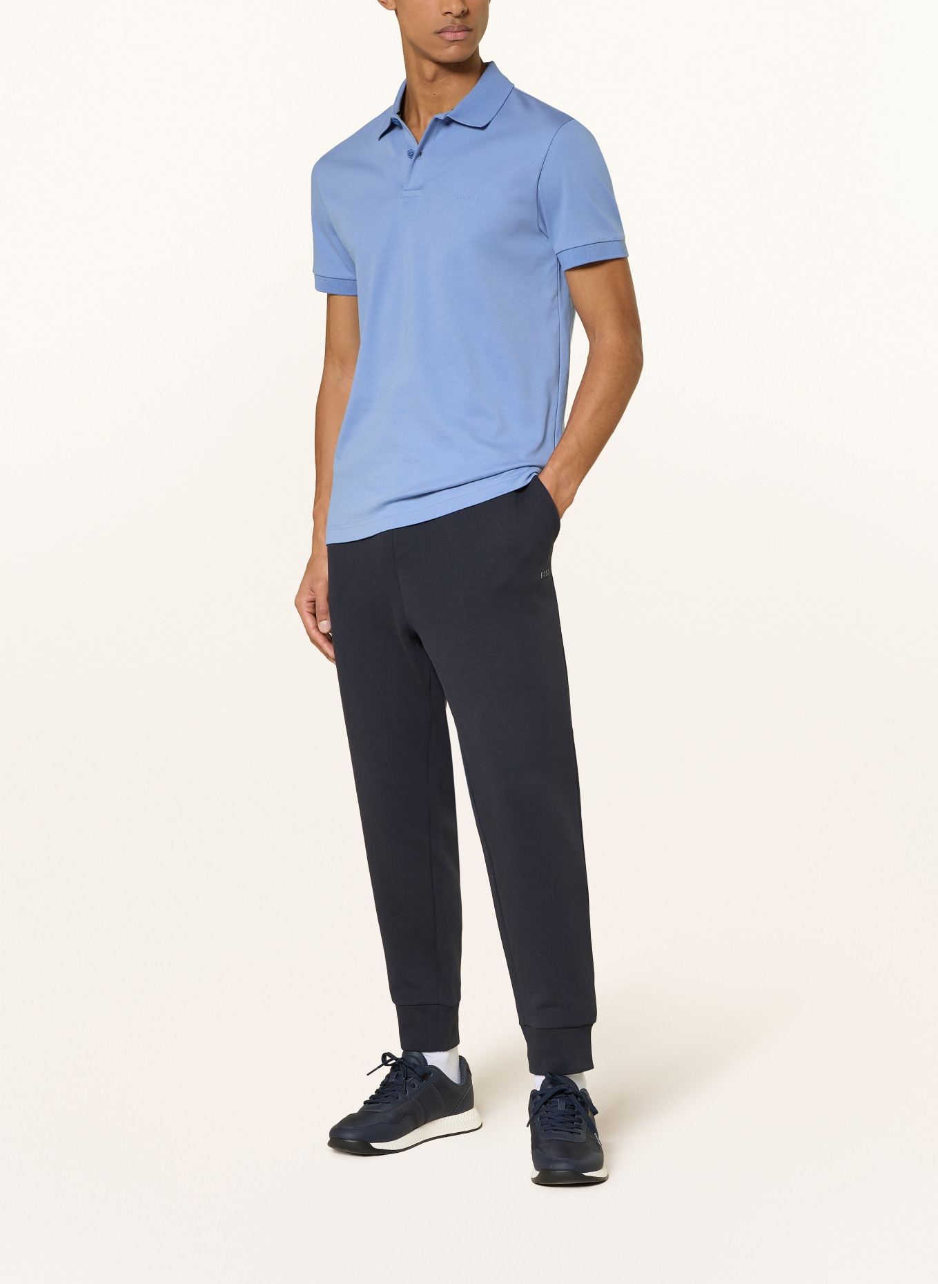 BOSS Jersey-Poloshirt PIO: HELLBLAU