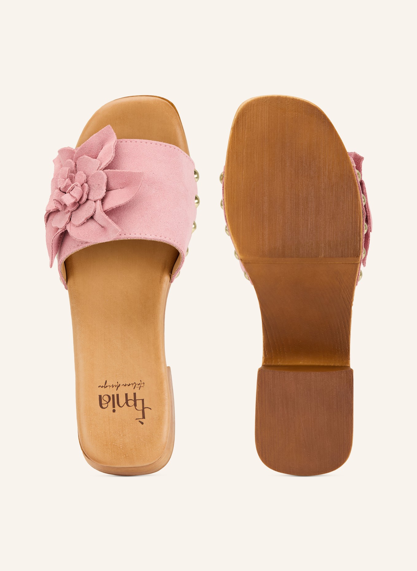 È MIA Platform mules with studs: PINK / GOLD