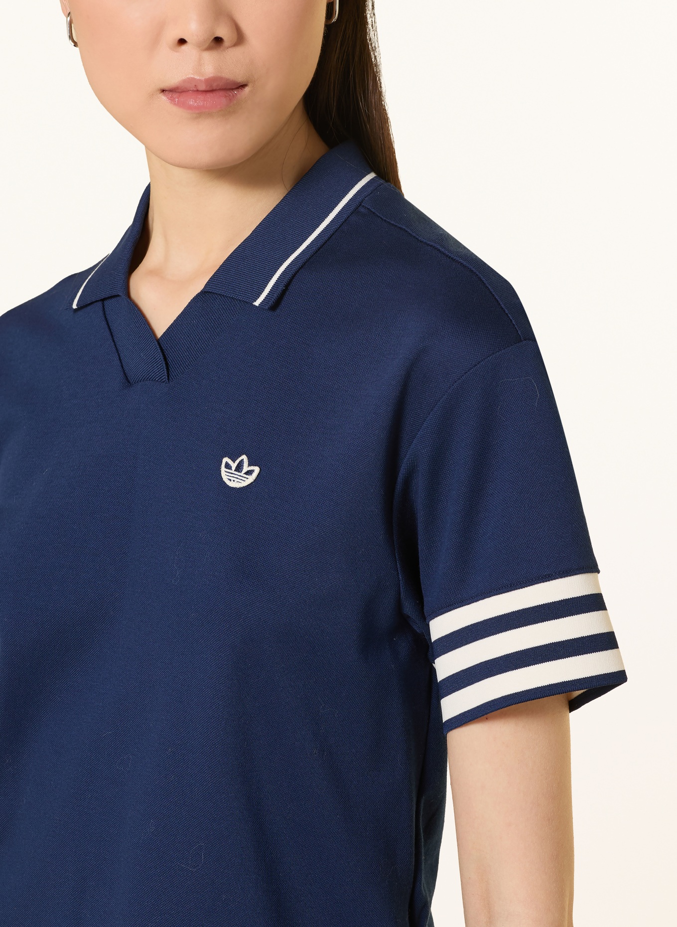 adidas Originals Piqué polokošile ORIGINALS 3-STRIPE: TMAVĚ MODRÁ / BÍLÁ