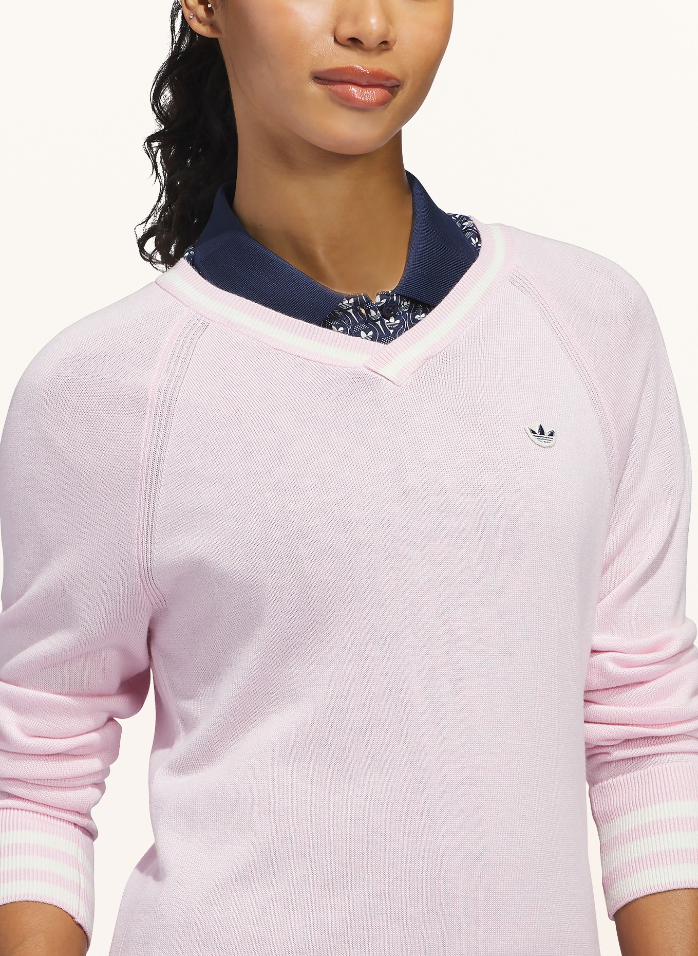 adidas Originals pull-over: ROSE FUCHSIA / BLANC