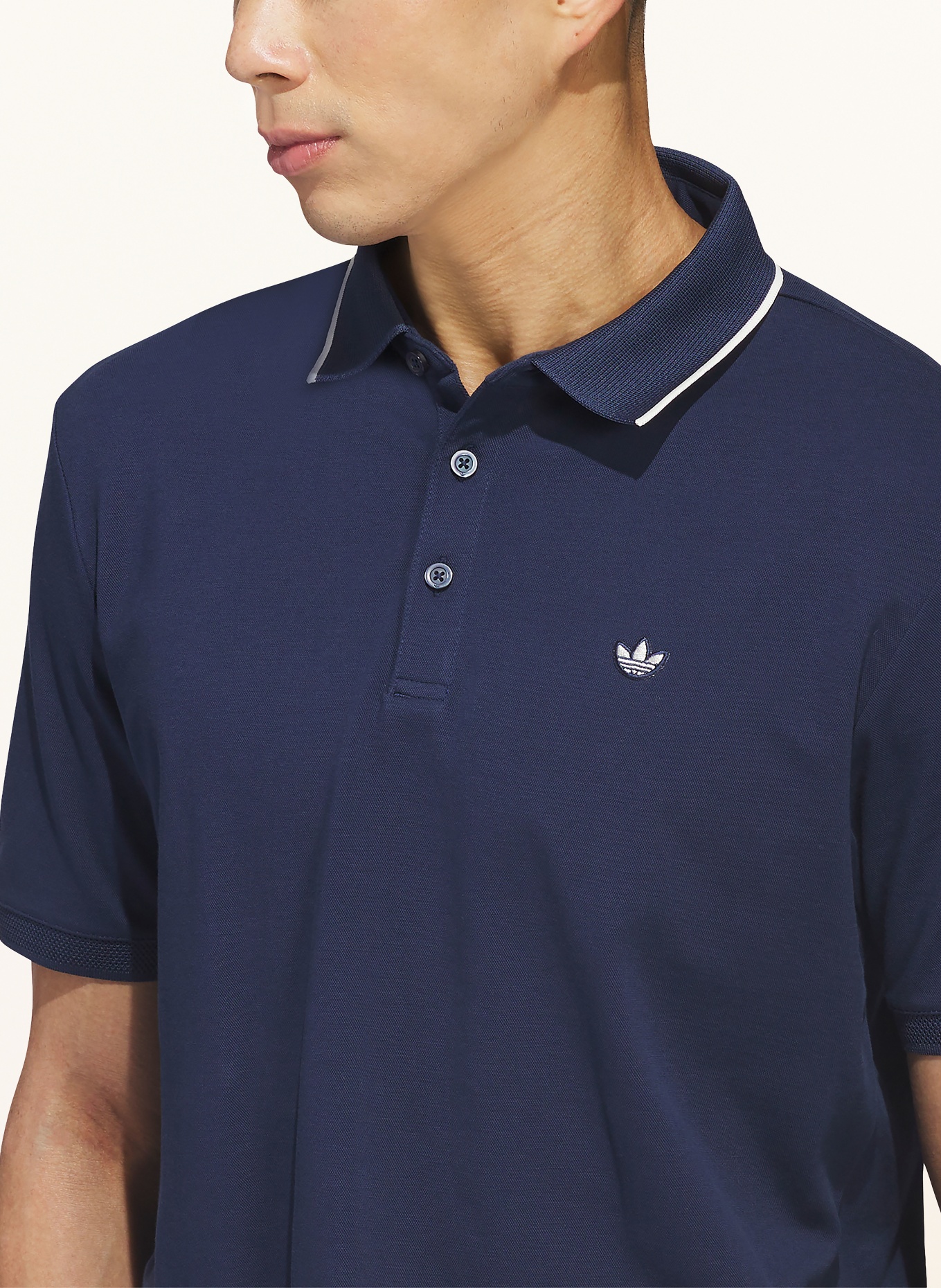 adidas Originals Piqué-Poloshirt: DUNKELBLAU / WEISS