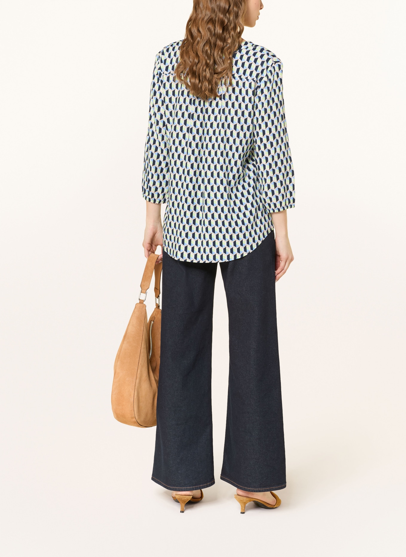 Betty Barclay Blůza s 3/4 rukávy a ozdobnými kamínky: SVĚTLE ZELENÁ / TMAVĚ MODRÁ / TMAVĚ MODRÁ