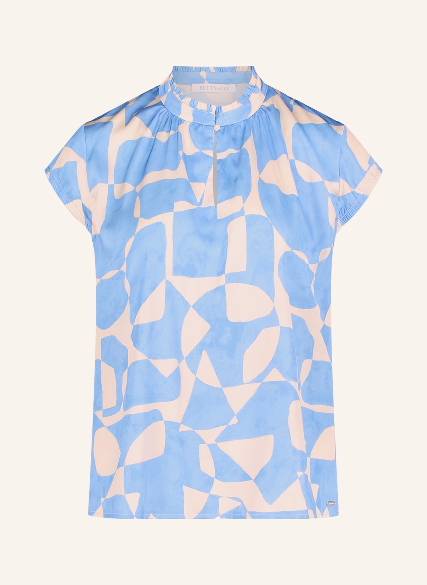 BETTY&CO Satinová halenka: TMAVĚ MODRÁ / KRÉMOVÁ