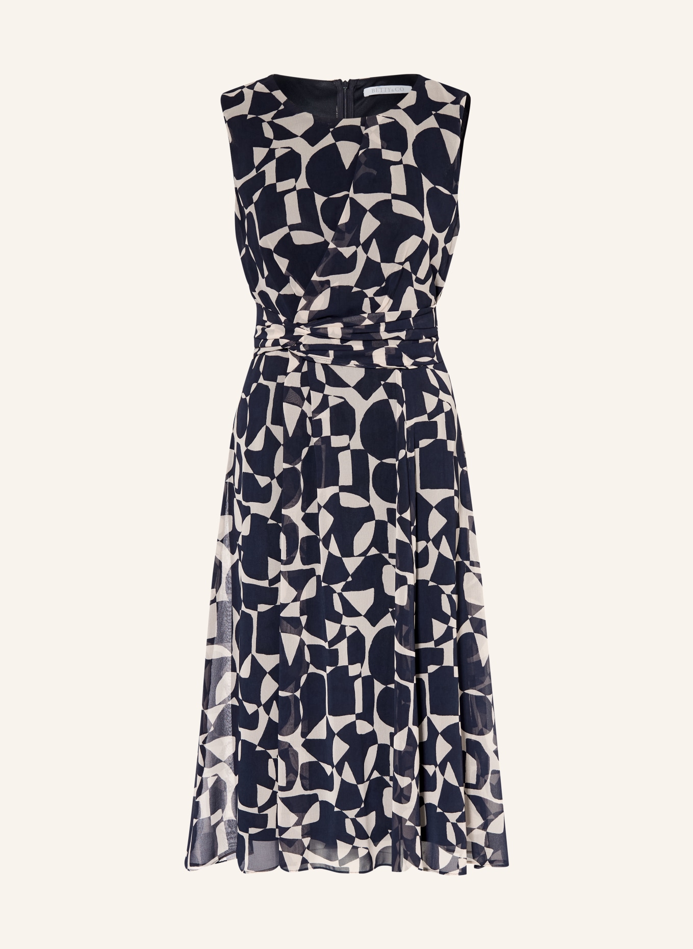 BETTY&CO šaty: TMAVĚ MODRÁ / BÉŽOVÁ
