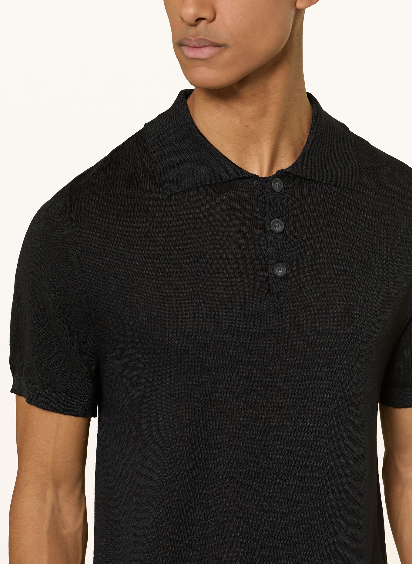 I'M BRIAN knitted polo shirt: BLACK