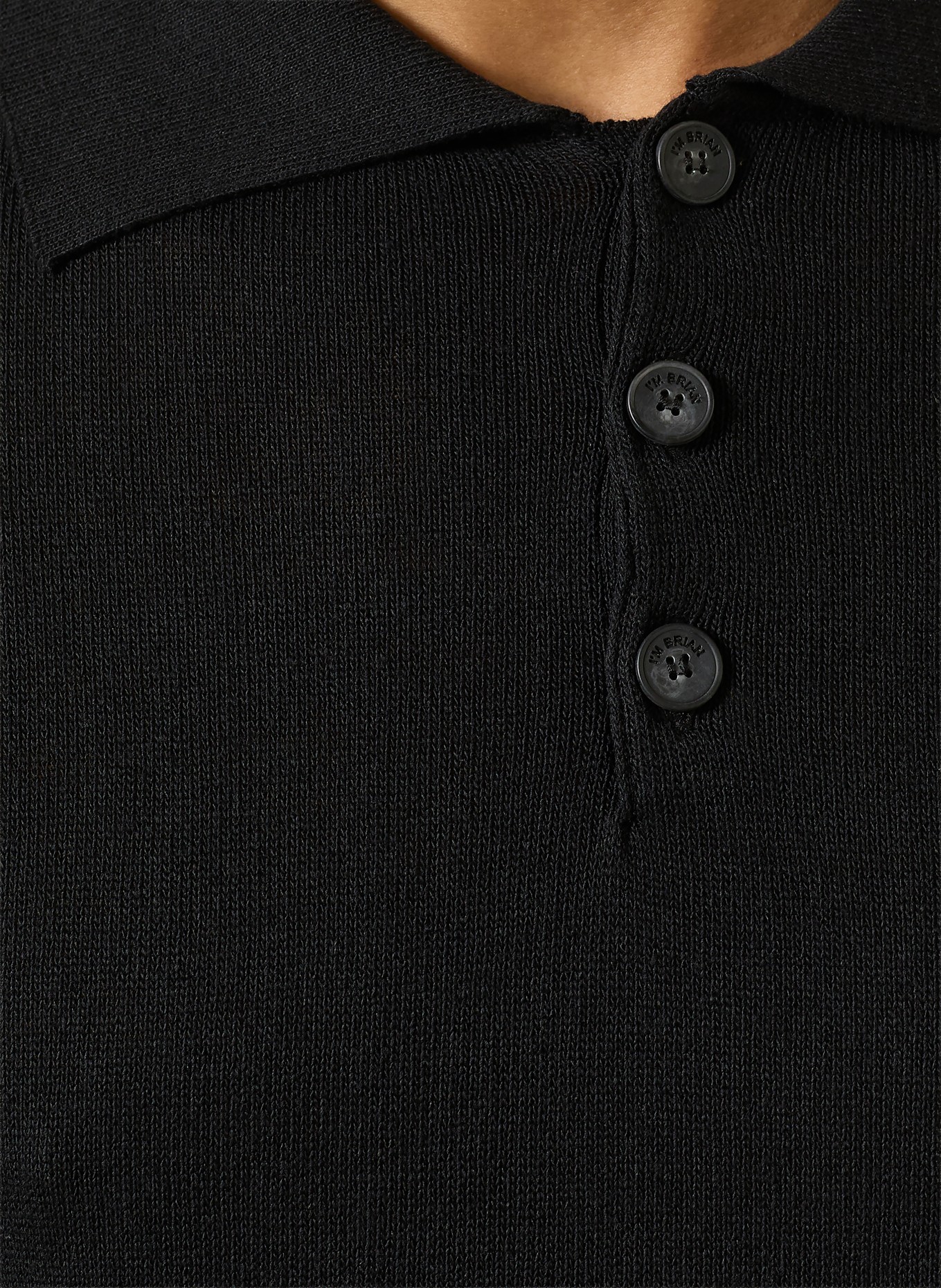 I'M BRIAN knitted polo shirt: BLACK
