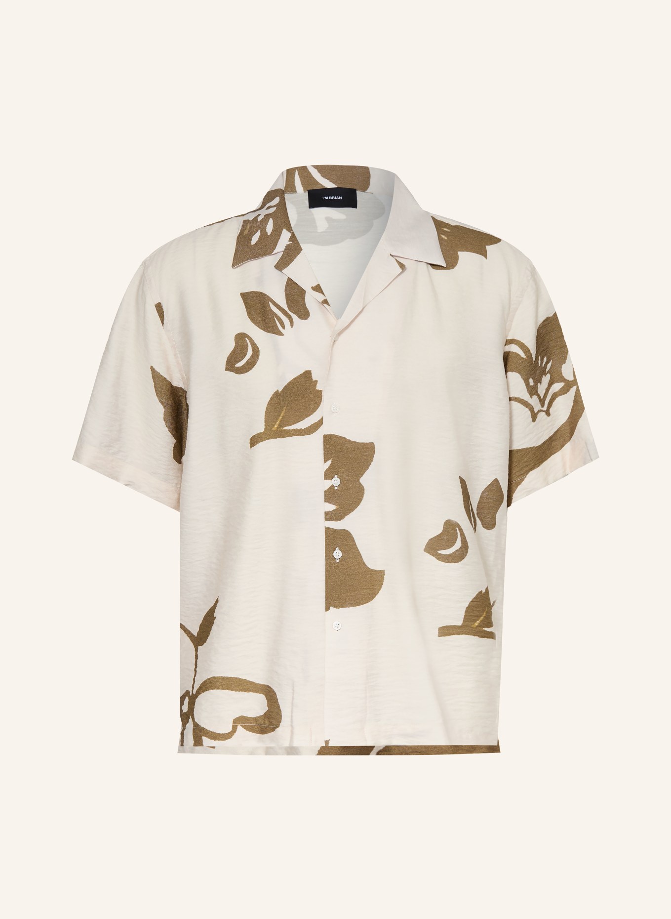 I'M BRIAN Comfort Fit Resort Shirt: CREAM / KHAKI