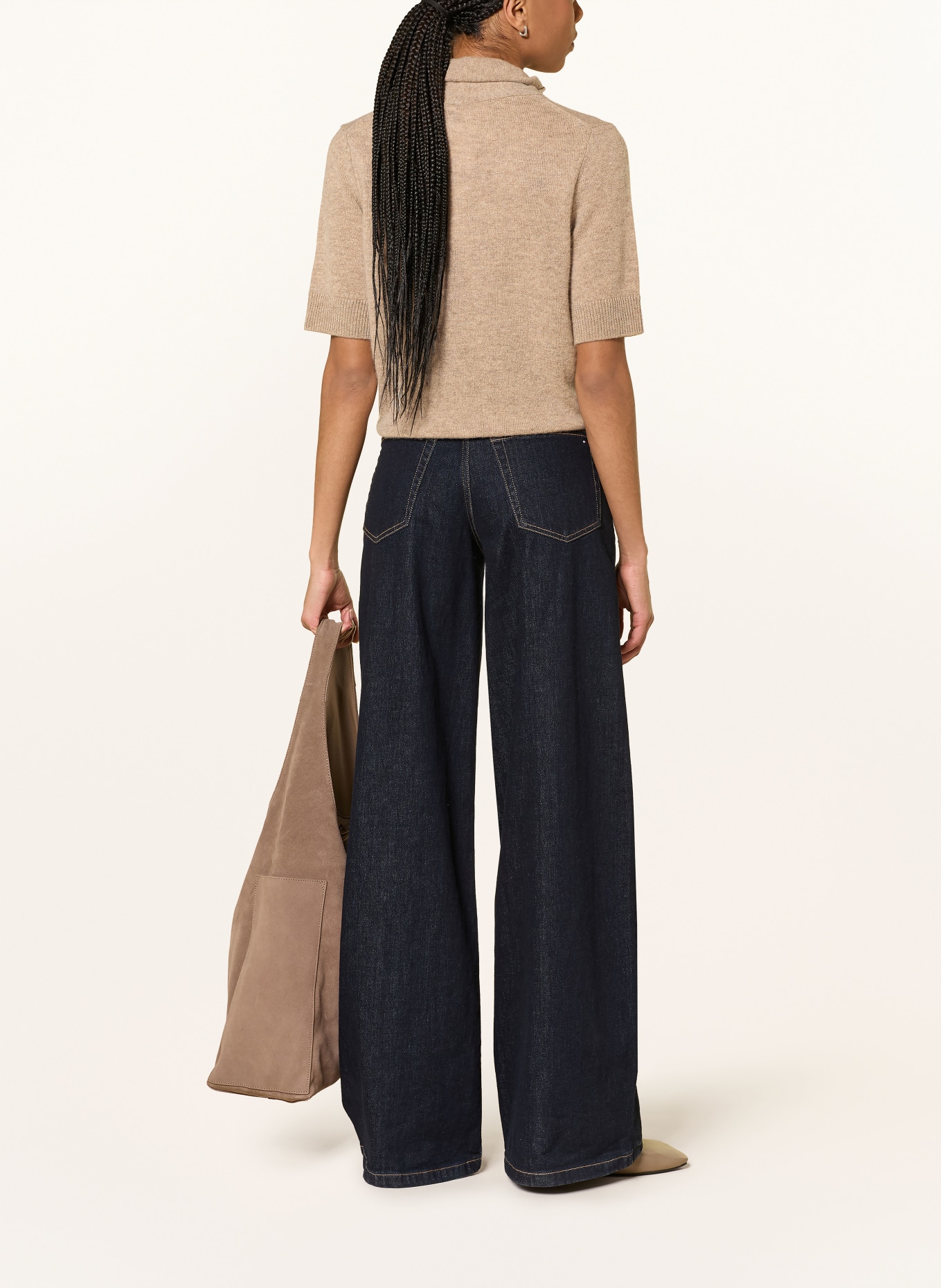 darling harbour Knitted shirt with cashmere and bow tie: GREIGE MELANGE