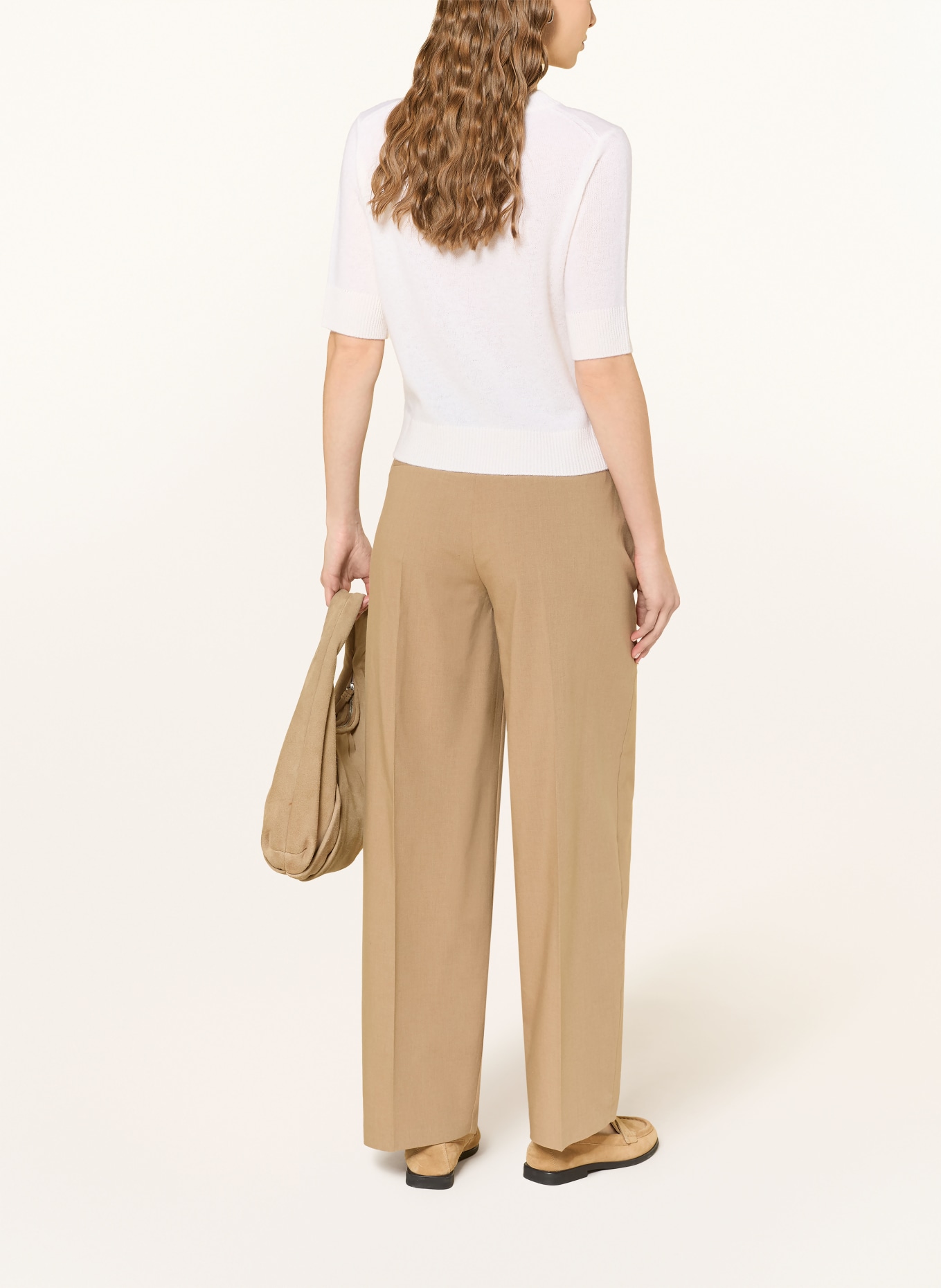 darling harbour Cardigan with cashmere and 3/4 sleeves: CREME
