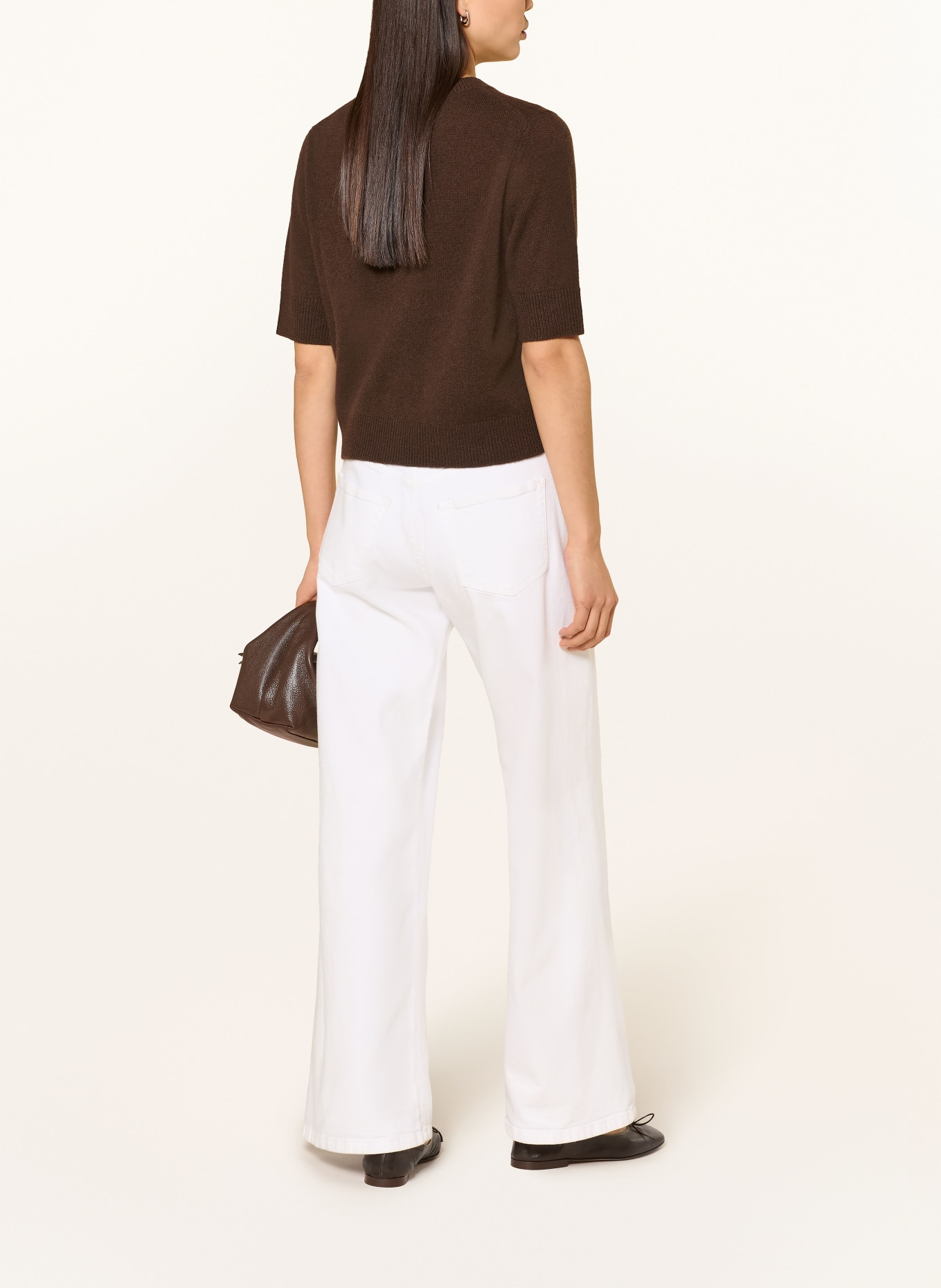 darling harbour Cardigan with cashmere and 3/4 sleeves: DARK BROWN