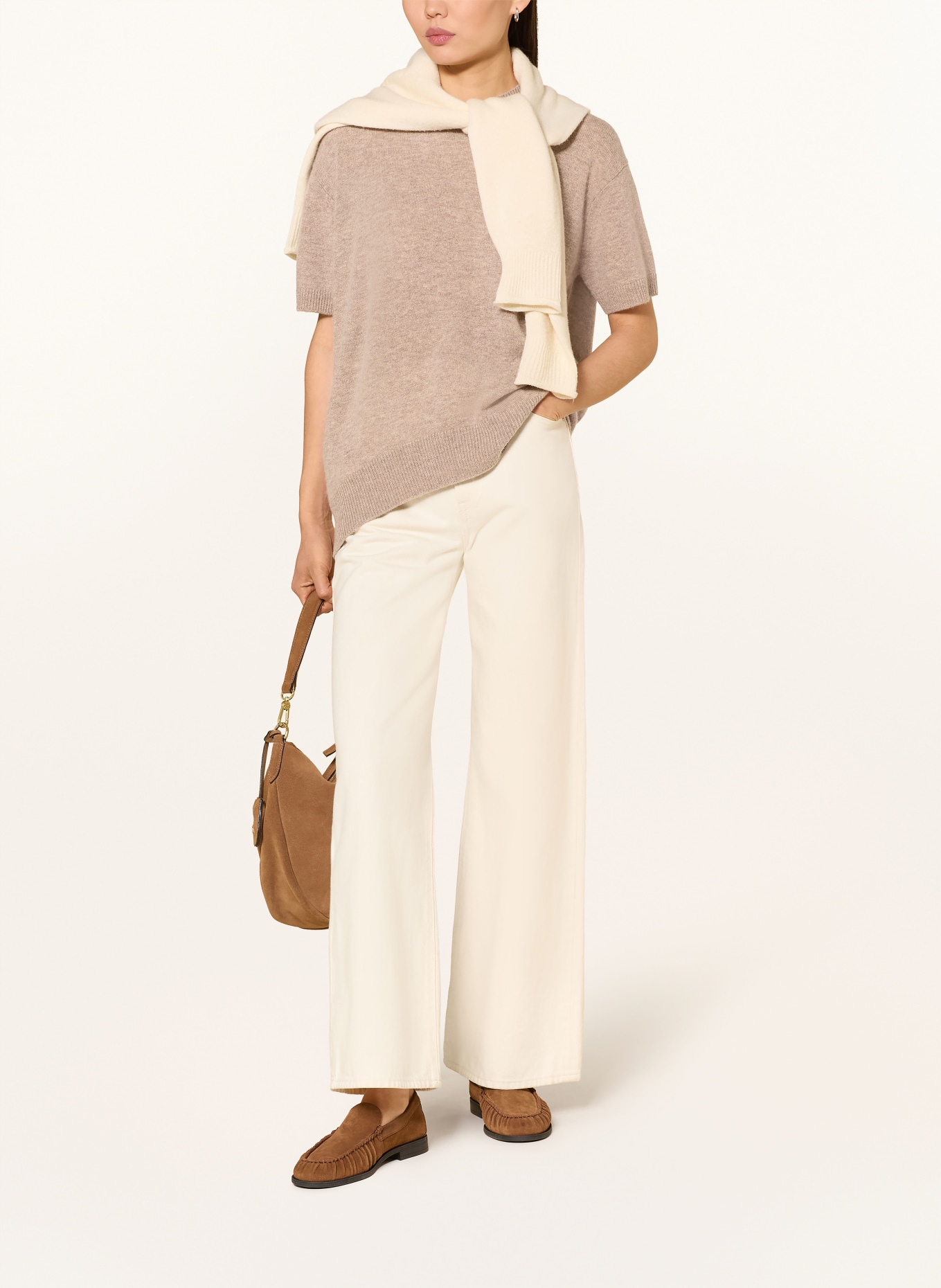 darling harbour Knitted shirt with cashmere: GREIGE MELANGE