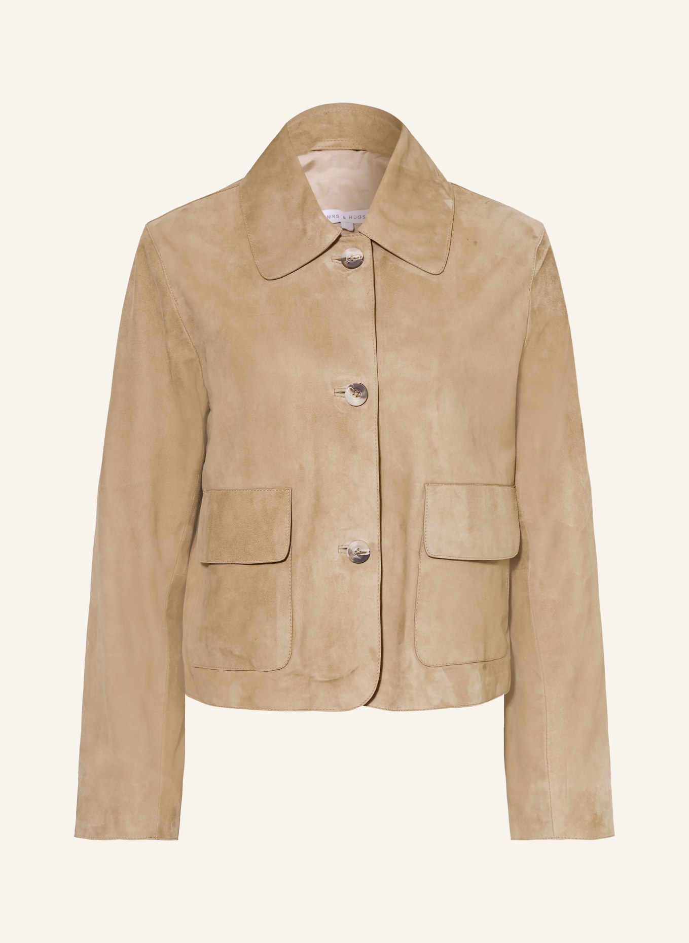 MRS & HUGS leather jacket: TAUPE