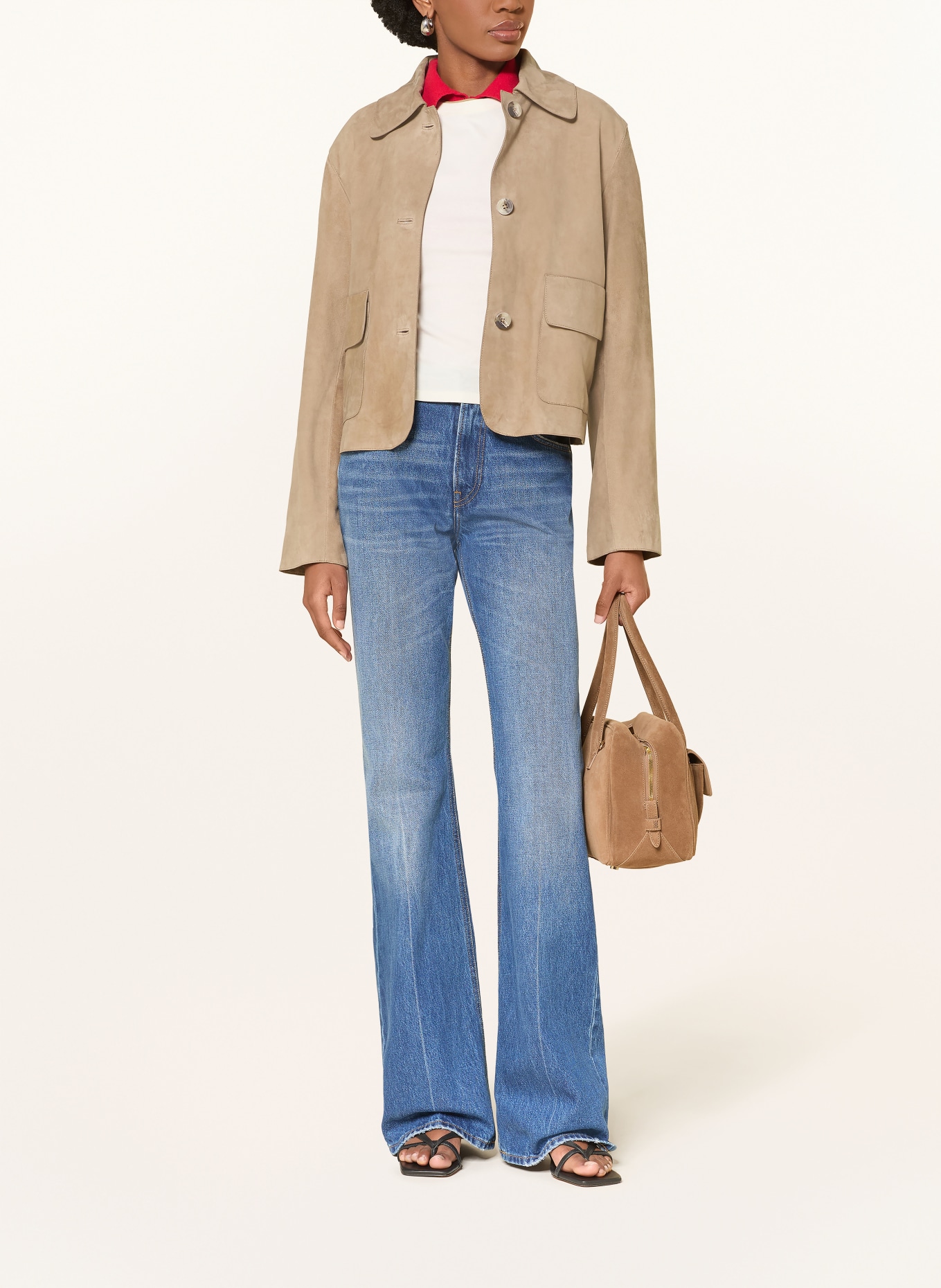 MRS & HUGS leather jacket: TAUPE