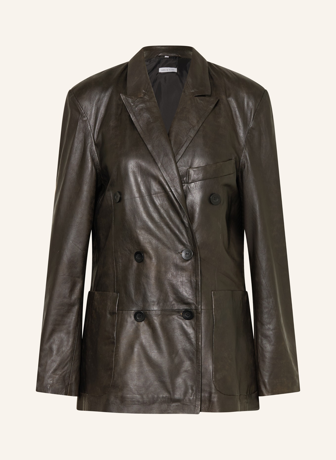 MRS & HUGS kožená bunda: ČERNÁ