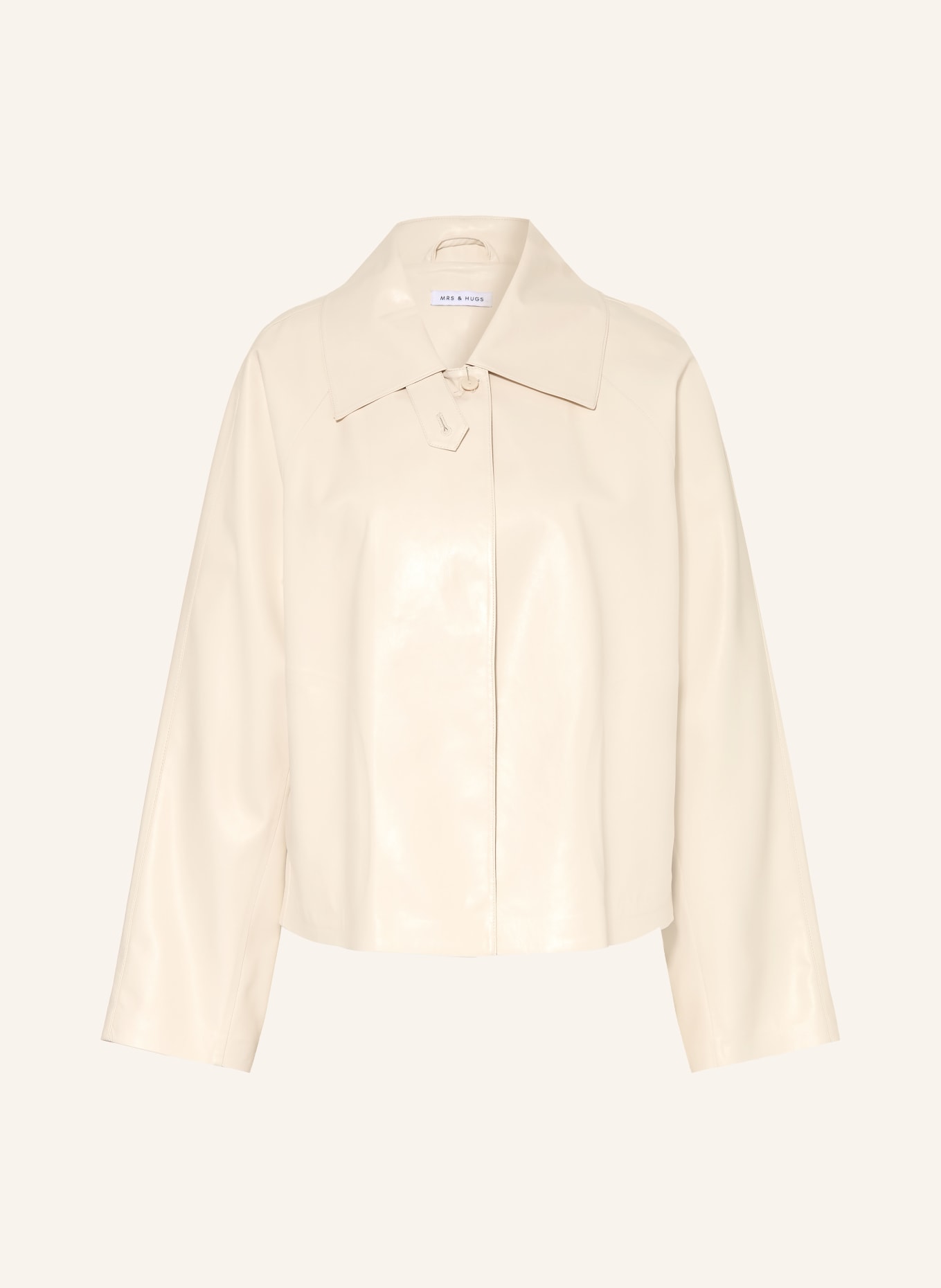 MRS & HUGS Leather-look jacket: ECRU