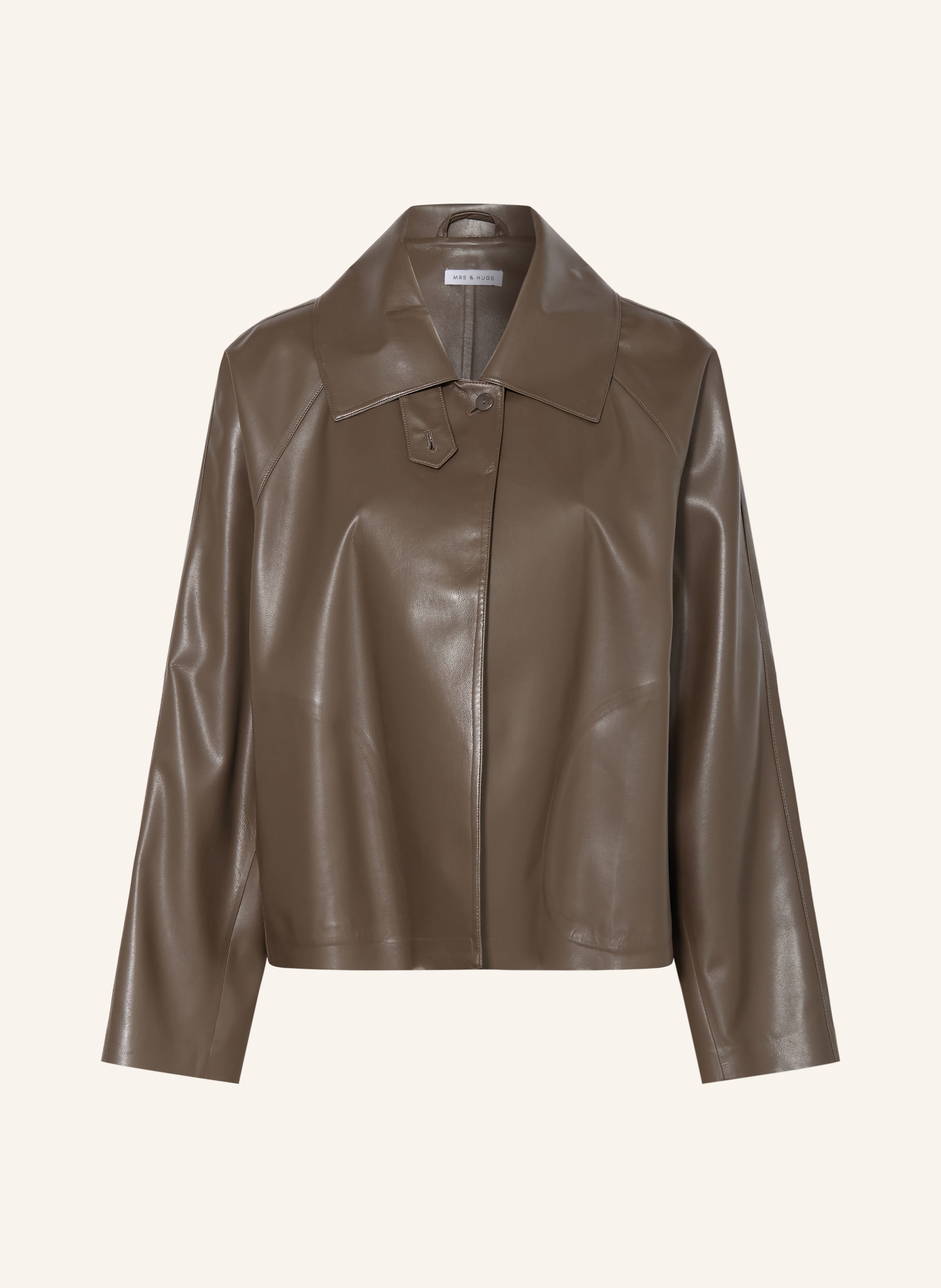 MRS & HUGS Bunda v koženém vzhledu: TMAVĚ HNĚDÁ