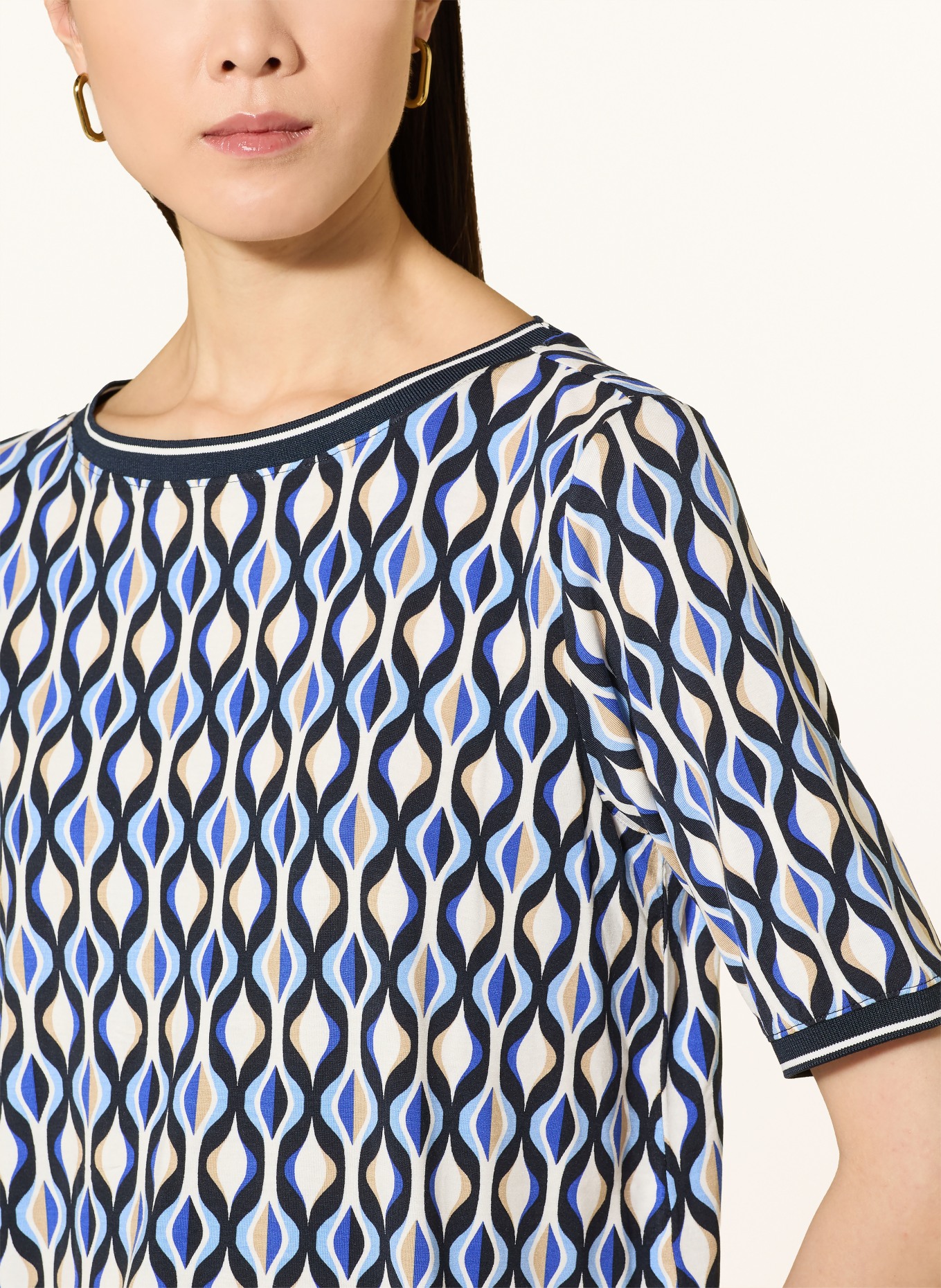 Betty Barclay T-shirt: BLUE / BEIGE / DARK BLUE