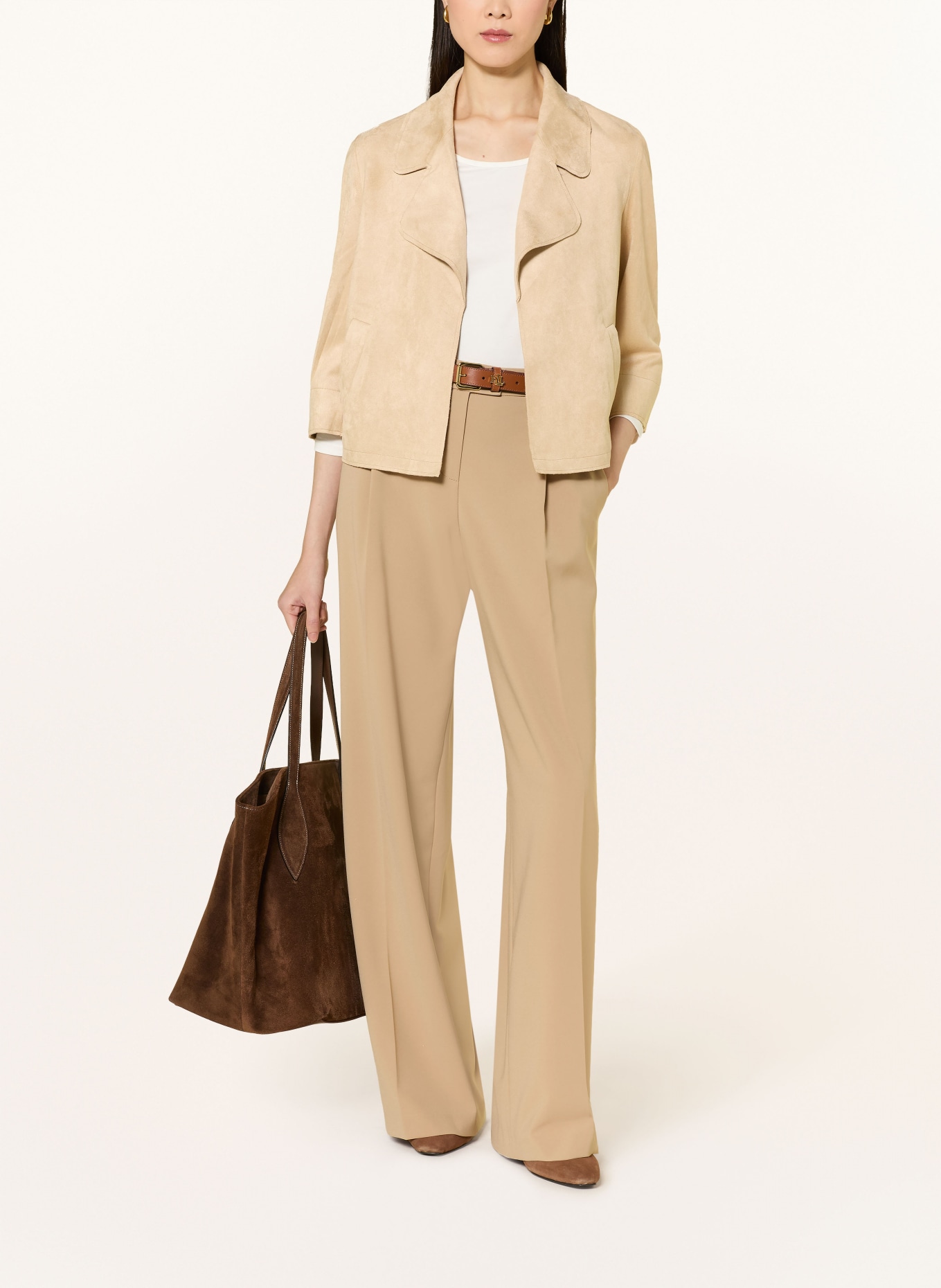 Betty Barclay Leather-look jacket with 3/4-length sleeves: BEIGE