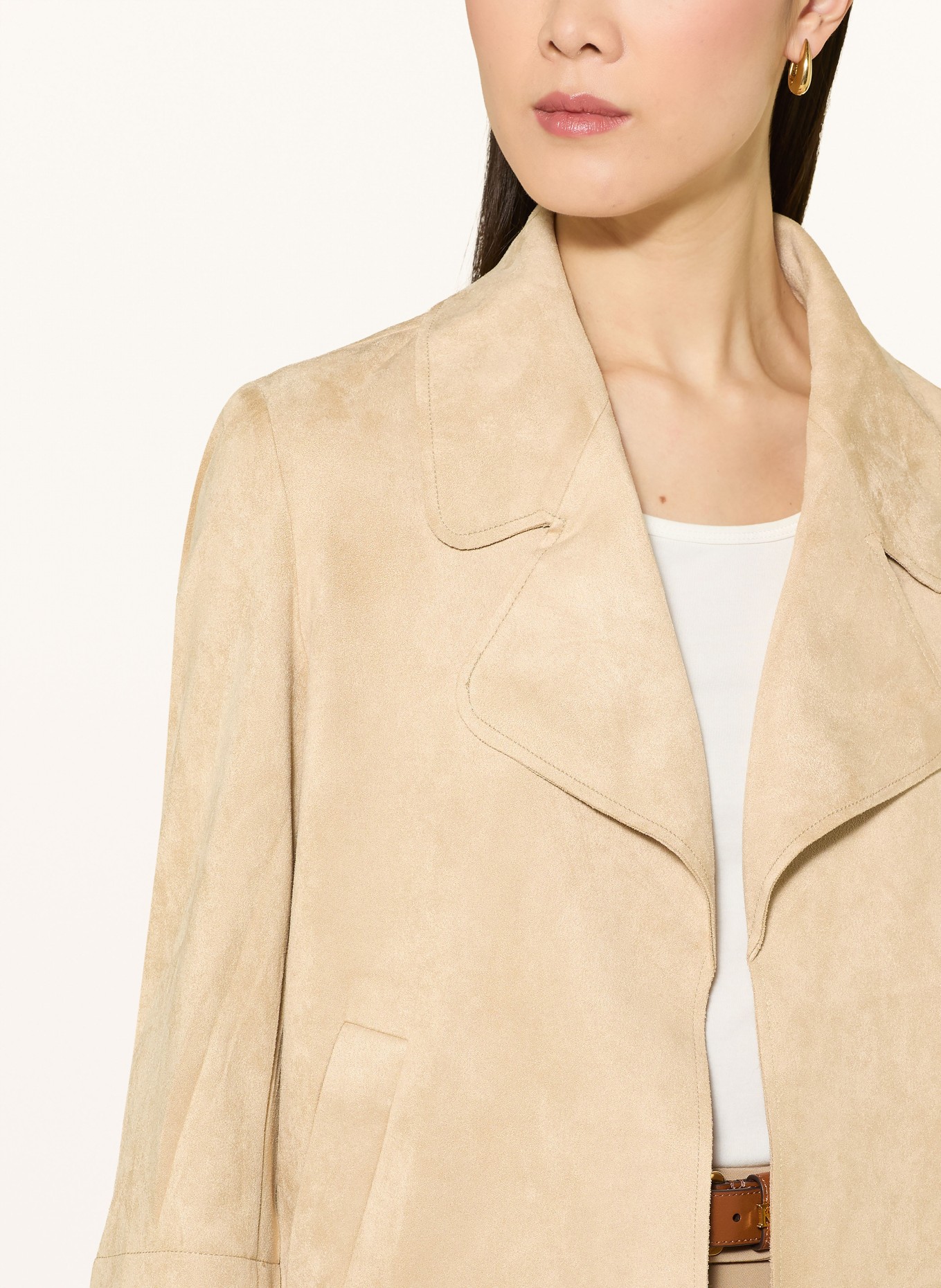 Betty Barclay Leather-look jacket with 3/4-length sleeves: BEIGE