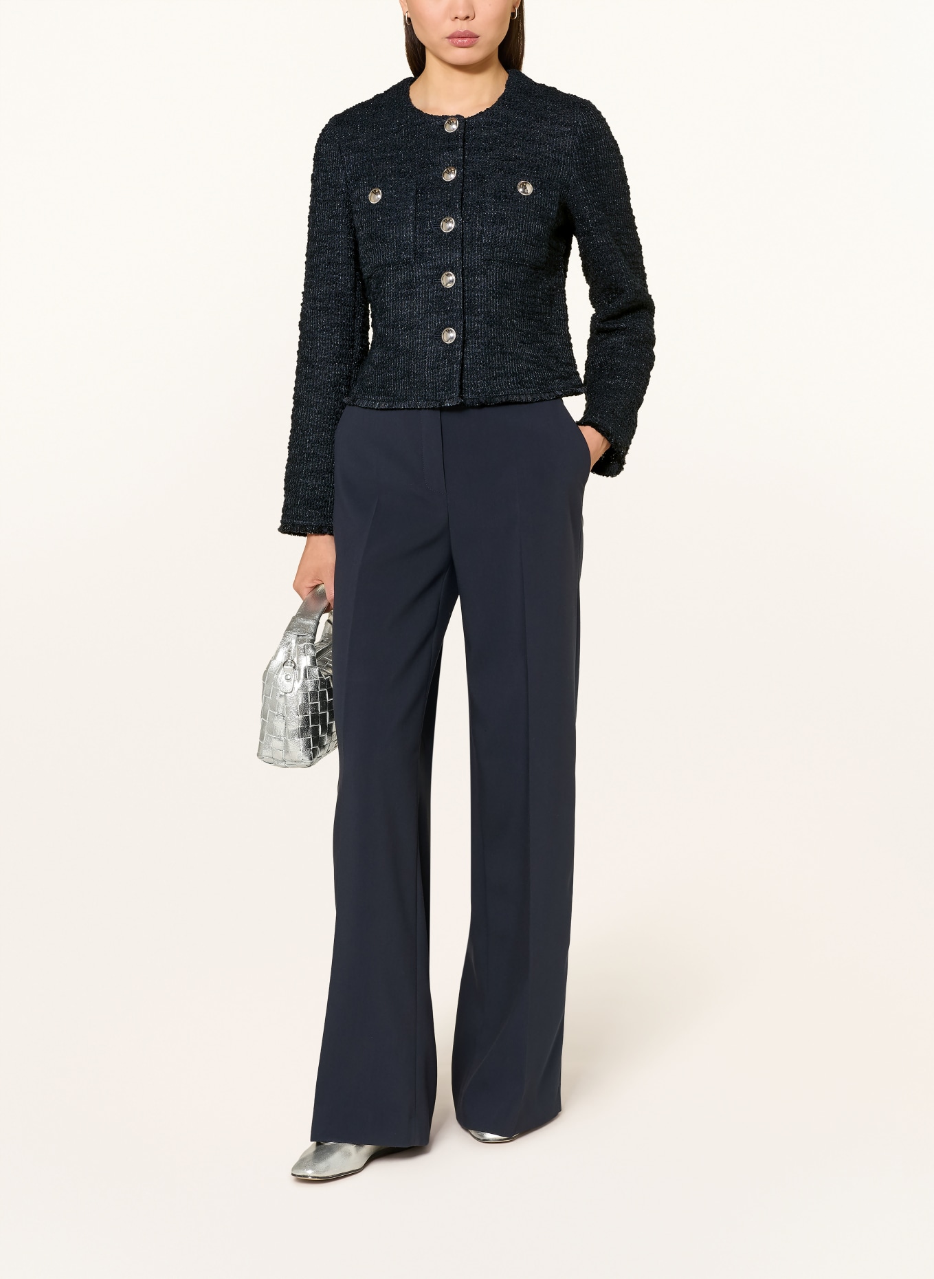 Betty Barclay Bouclé sako s třpytivou přízí: TMAVĚ MODRÁ