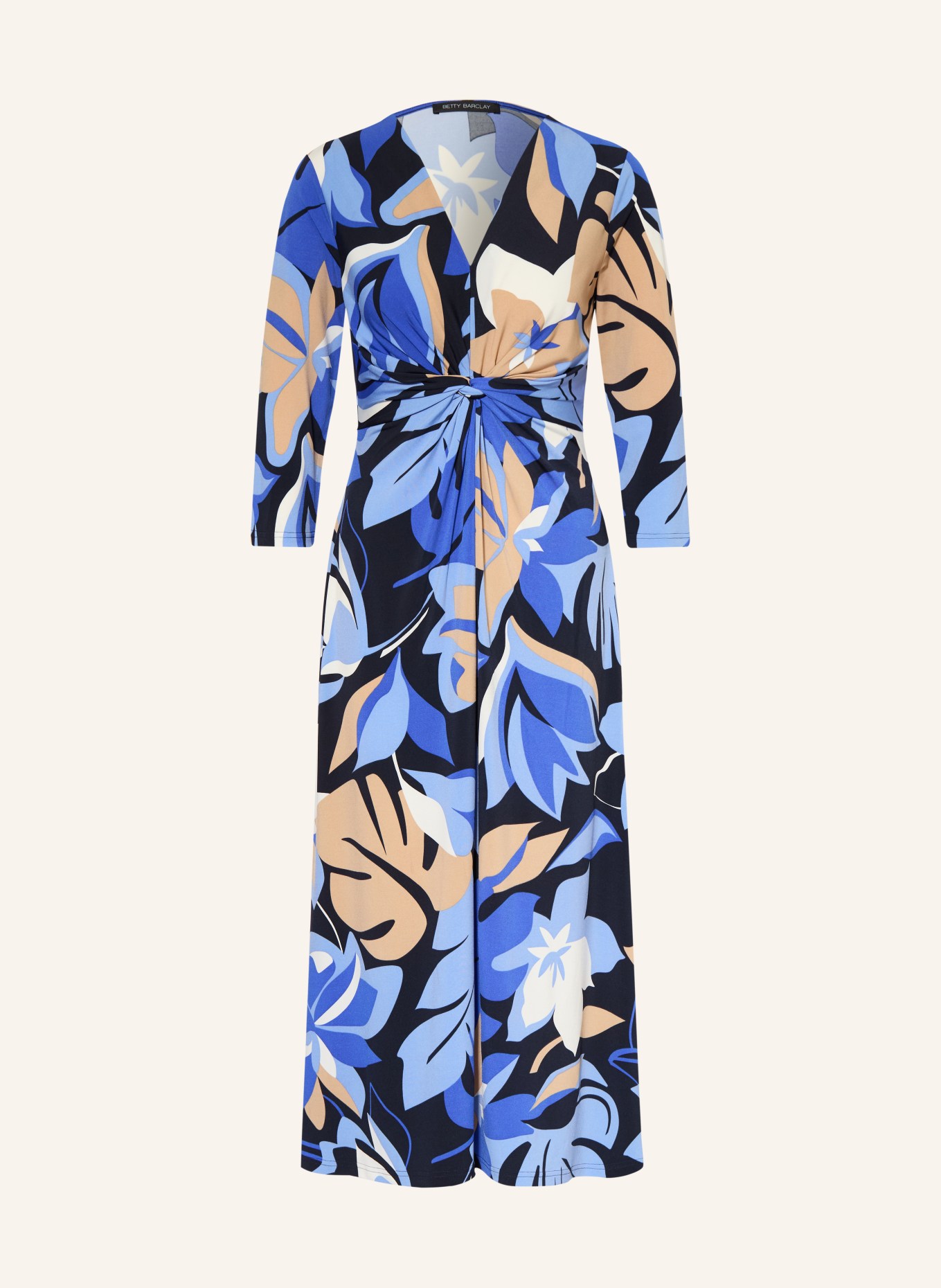 Betty Barclay Jerseykleid mit 3/4-Arm: BLAU / CAMEL / DUNKELBLAU