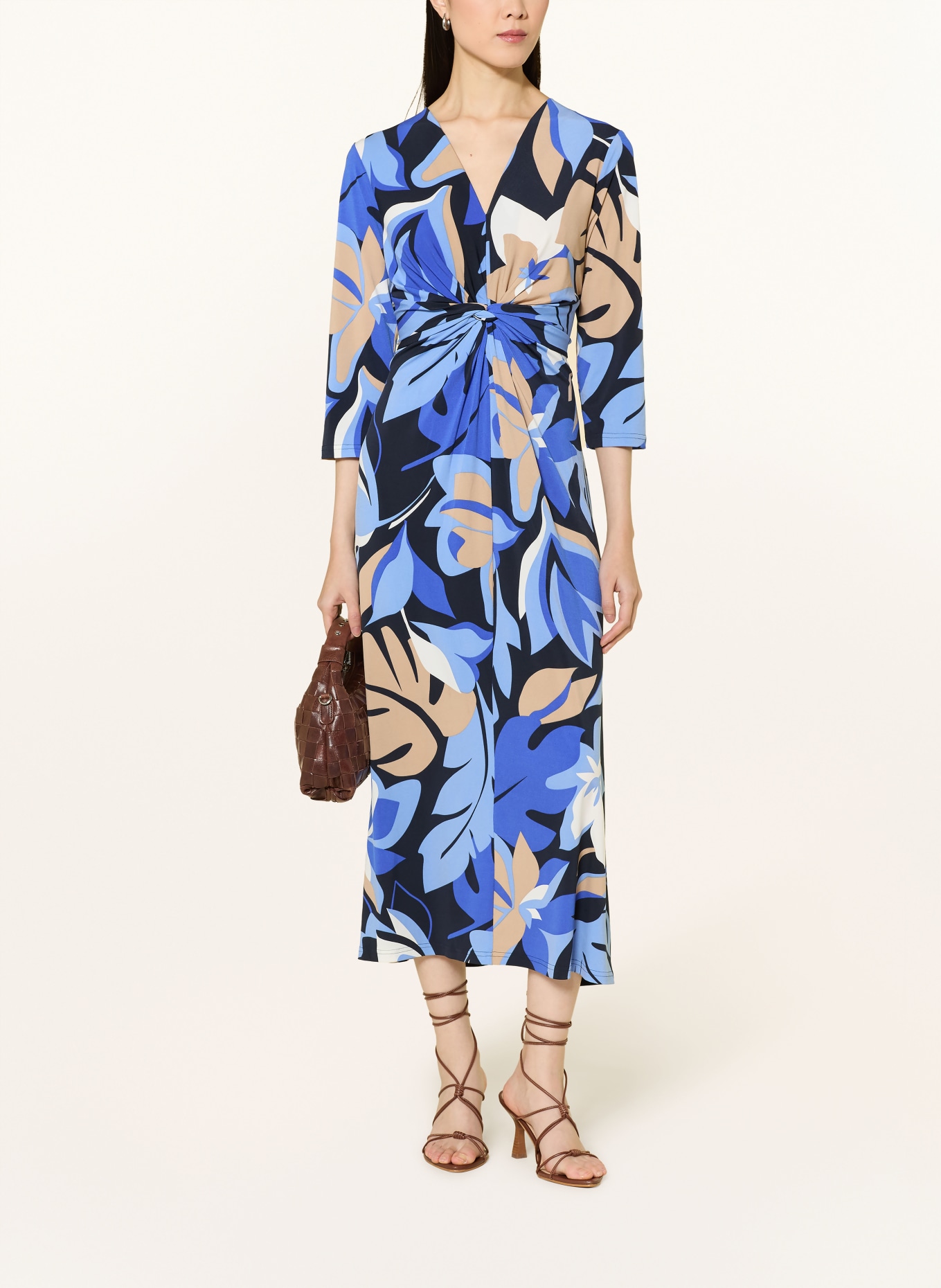 Betty Barclay Jerseykleid mit 3/4-Arm: BLAU / CAMEL / DUNKELBLAU