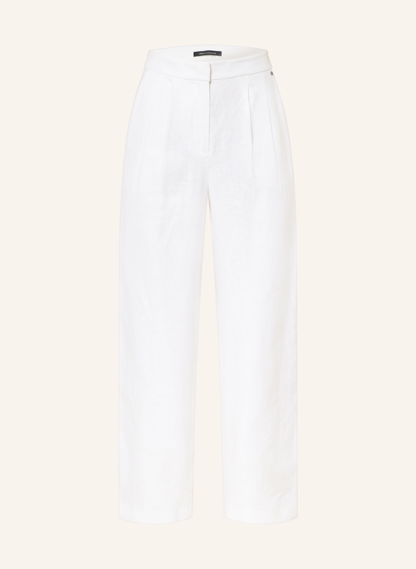 ARMANI EXCHANGE Marlenehose aus Leinen: WEISS