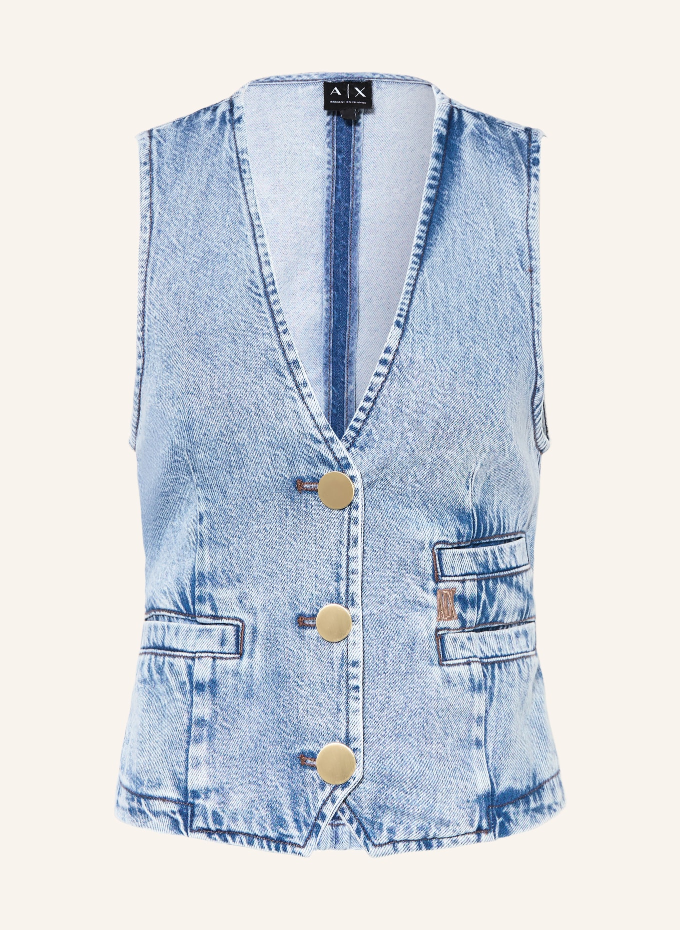 ARMANI EXCHANGE gilet en jean: BLEU CLAIR
