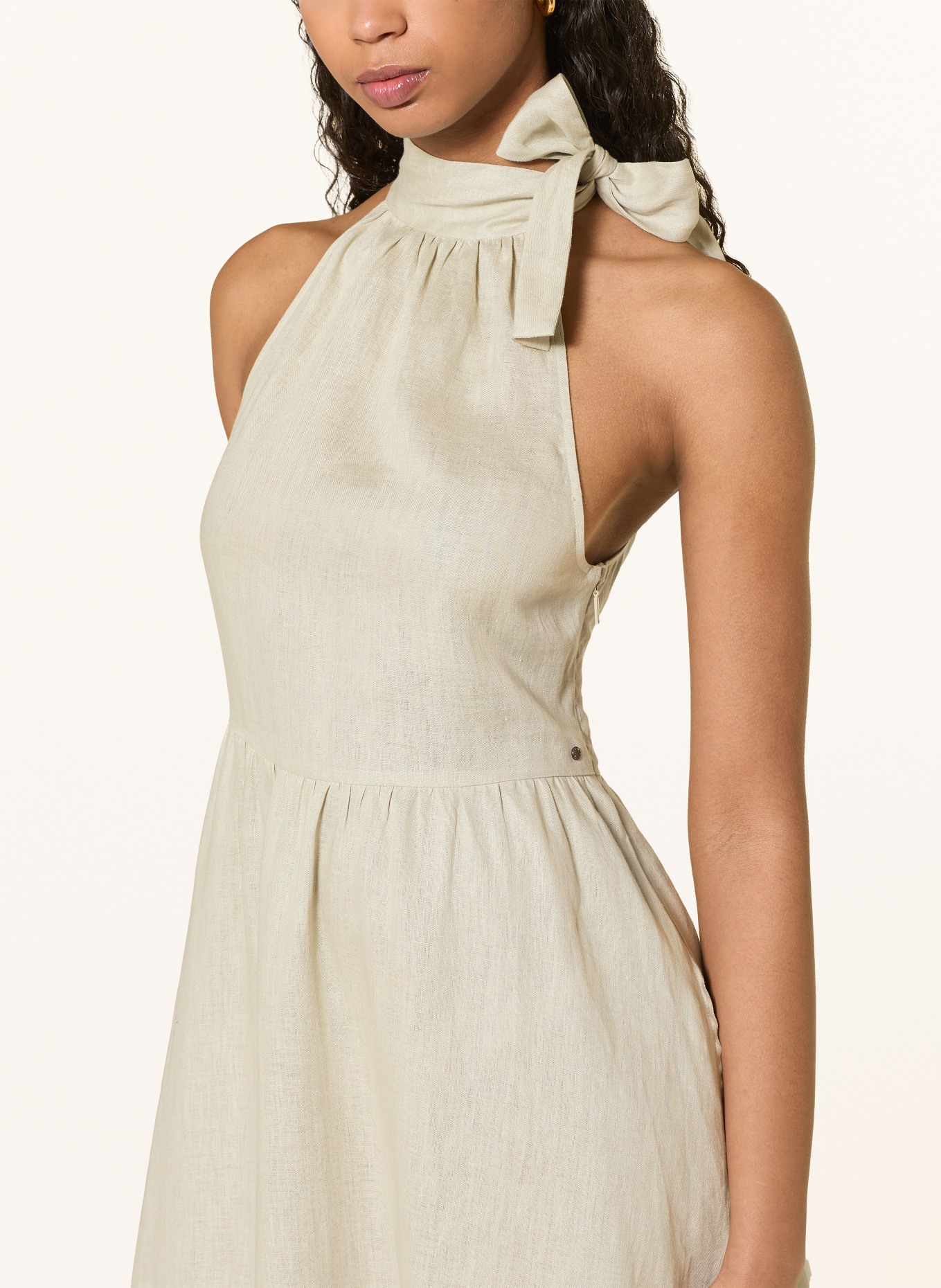 ARMANI EXCHANGE Linen slip dress with ruffles: BEIGE