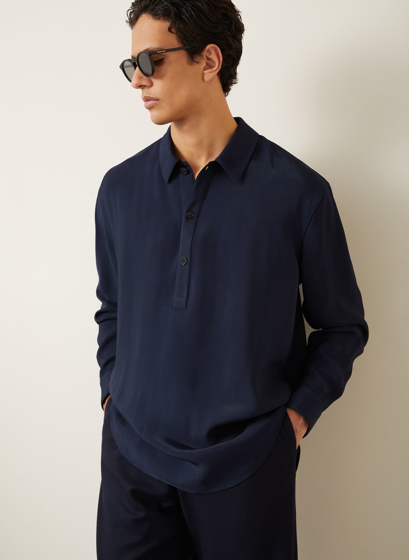 GIORGIO ARMANI Comfort Fit Shirt: DARK BLUE