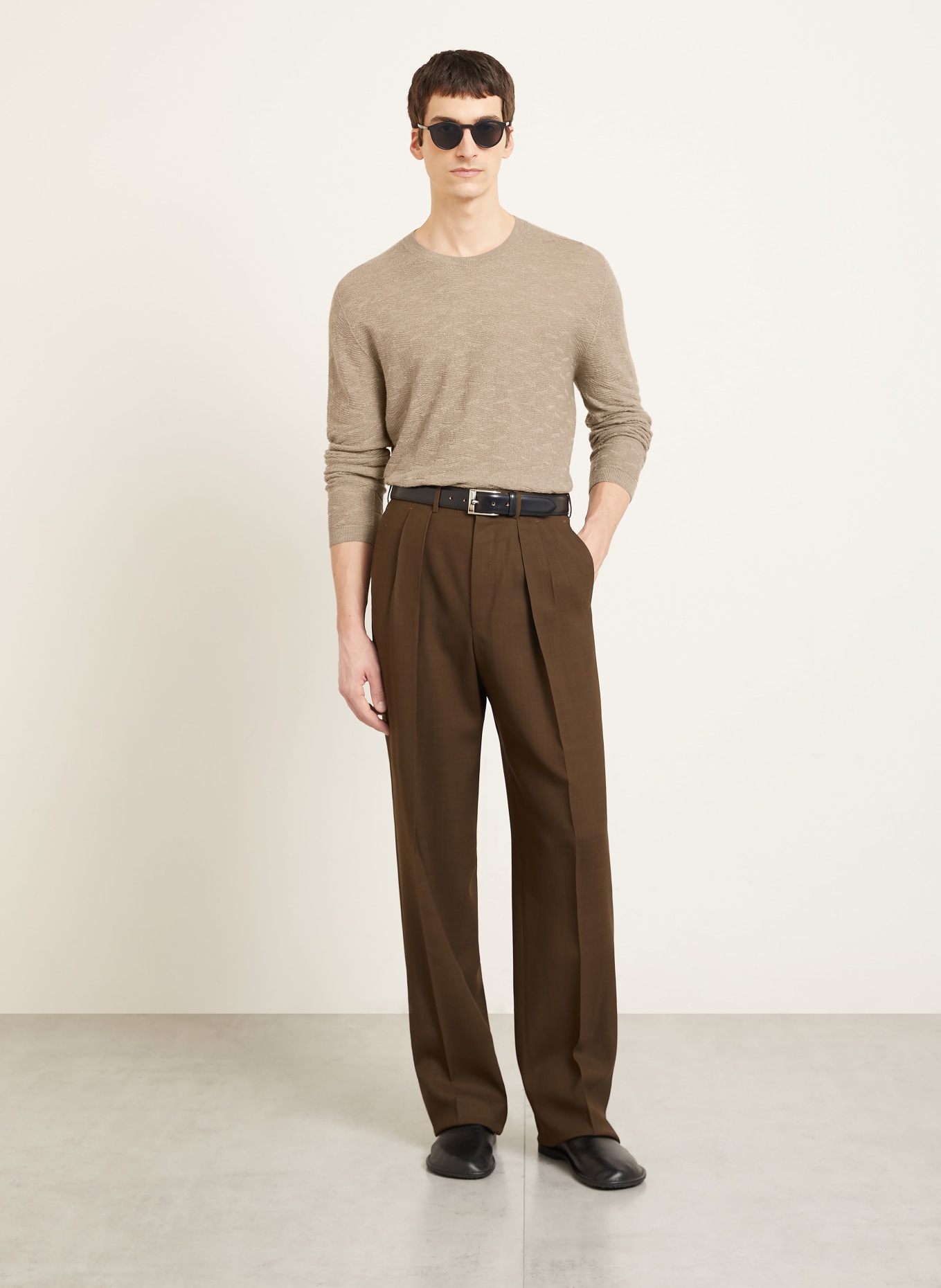 GIORGIO ARMANI Pullover mit Cashmere und Seide: KHAKI