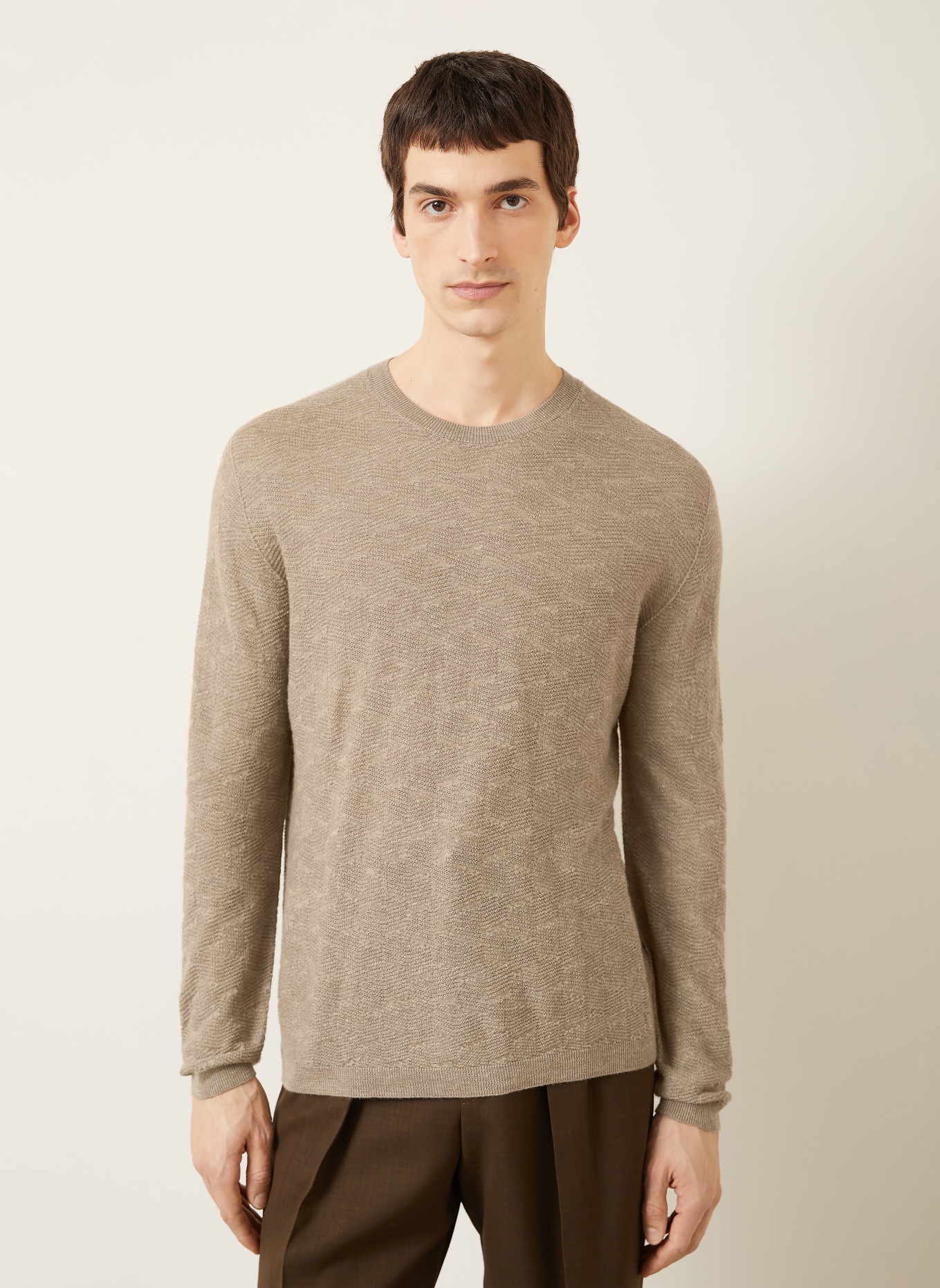 GIORGIO ARMANI Pullover mit Cashmere und Seide: KHAKI