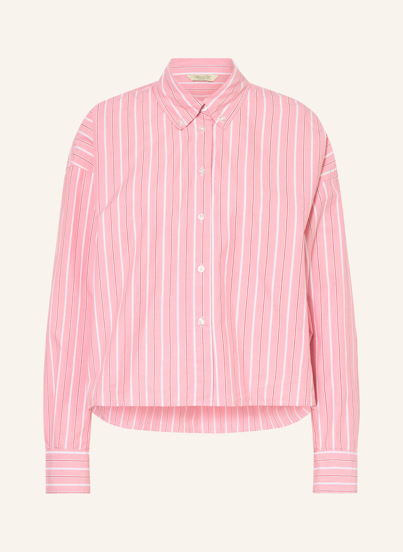 Herrlicher Bluzka koszulowa TILA: RÓŻOWY / CZERWONY / BIAŁY