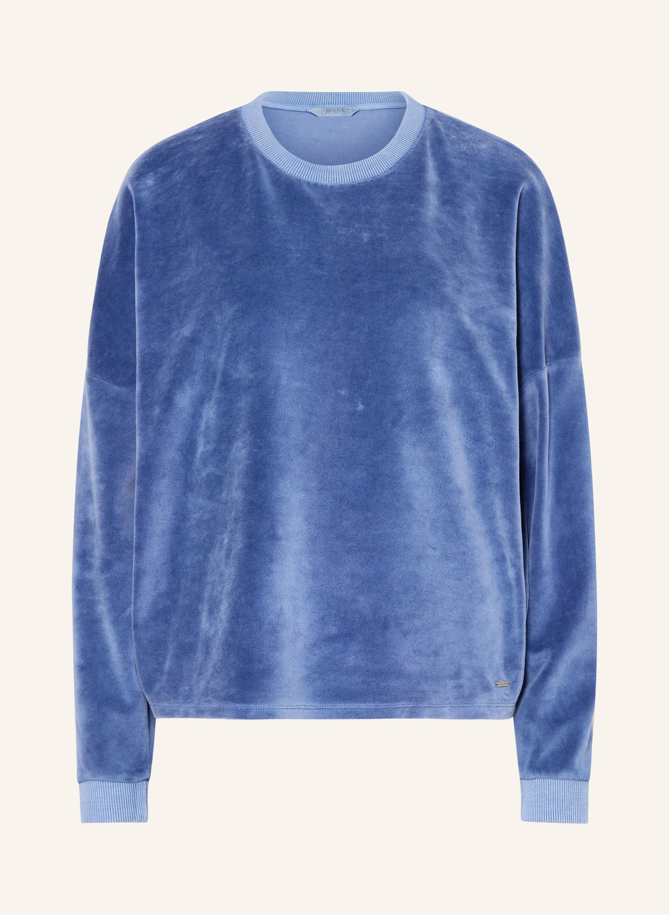 Herrlicher Sweatshirt SMILA aus Samt: BLAU