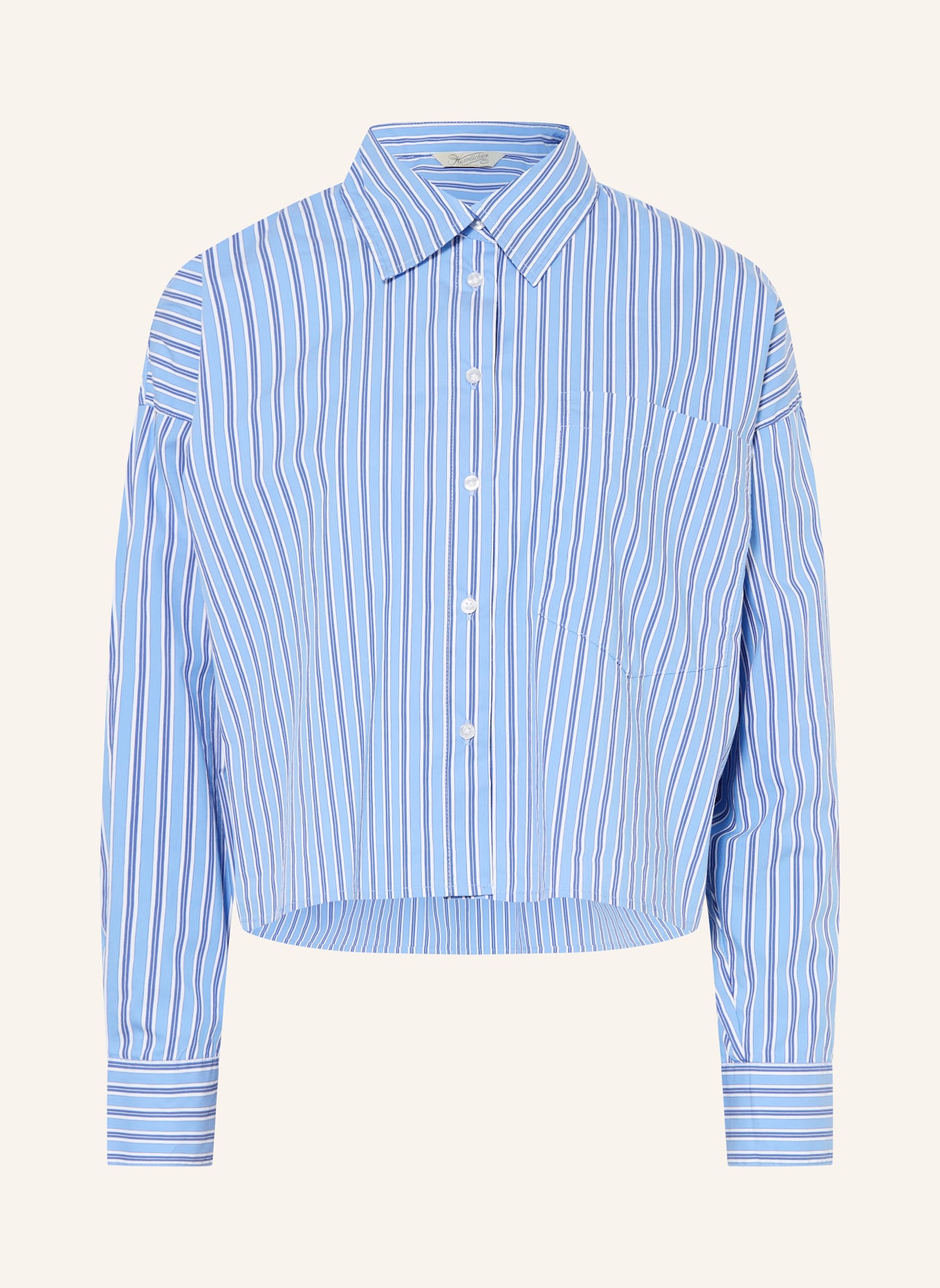 Herrlicher Hemdbluse PERLINA: HELLBLAU / WEISS