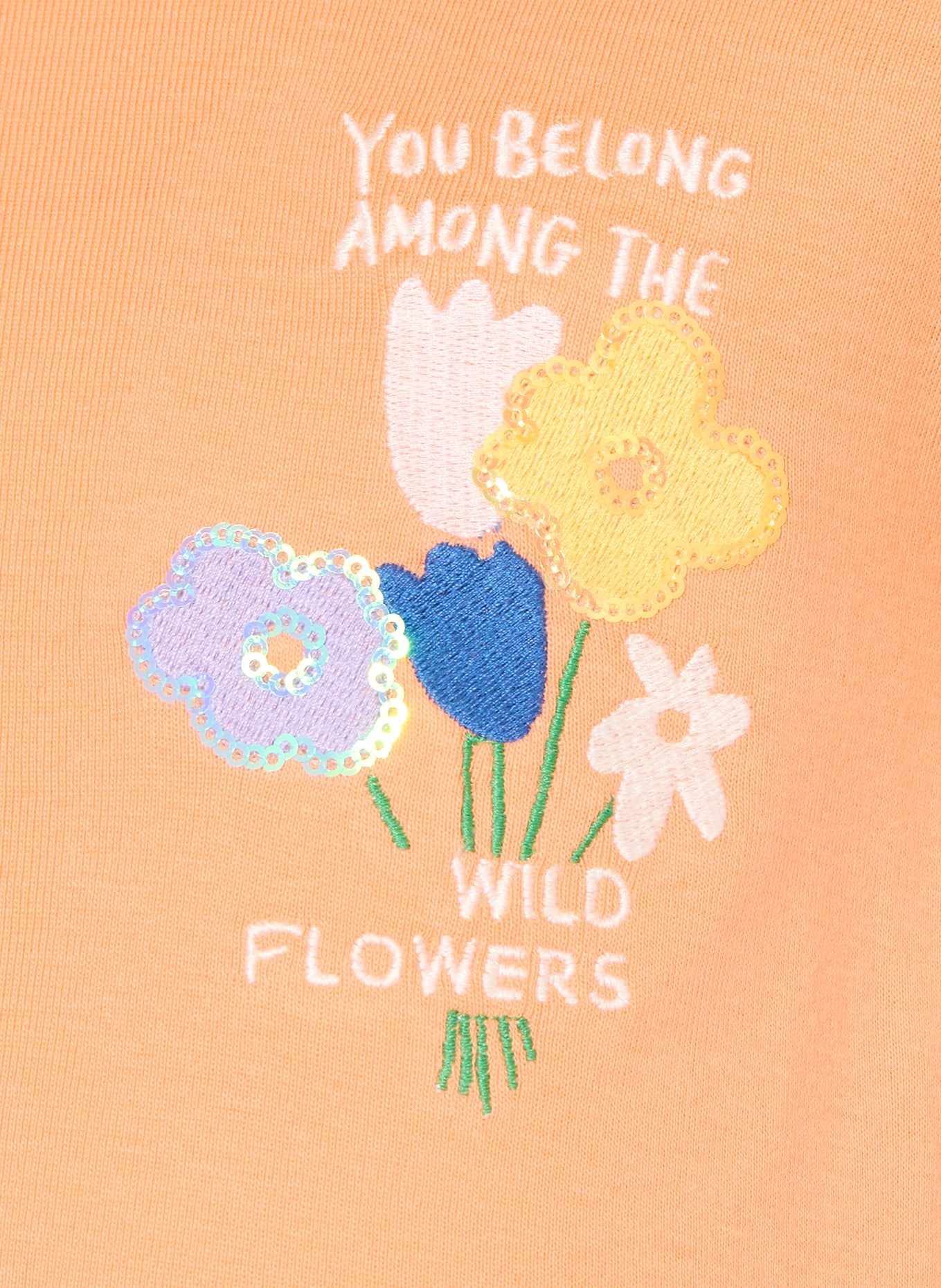 s.Oliver RED T-Shirt mit Pailletten: HELLORANGE / GELB / WEISS