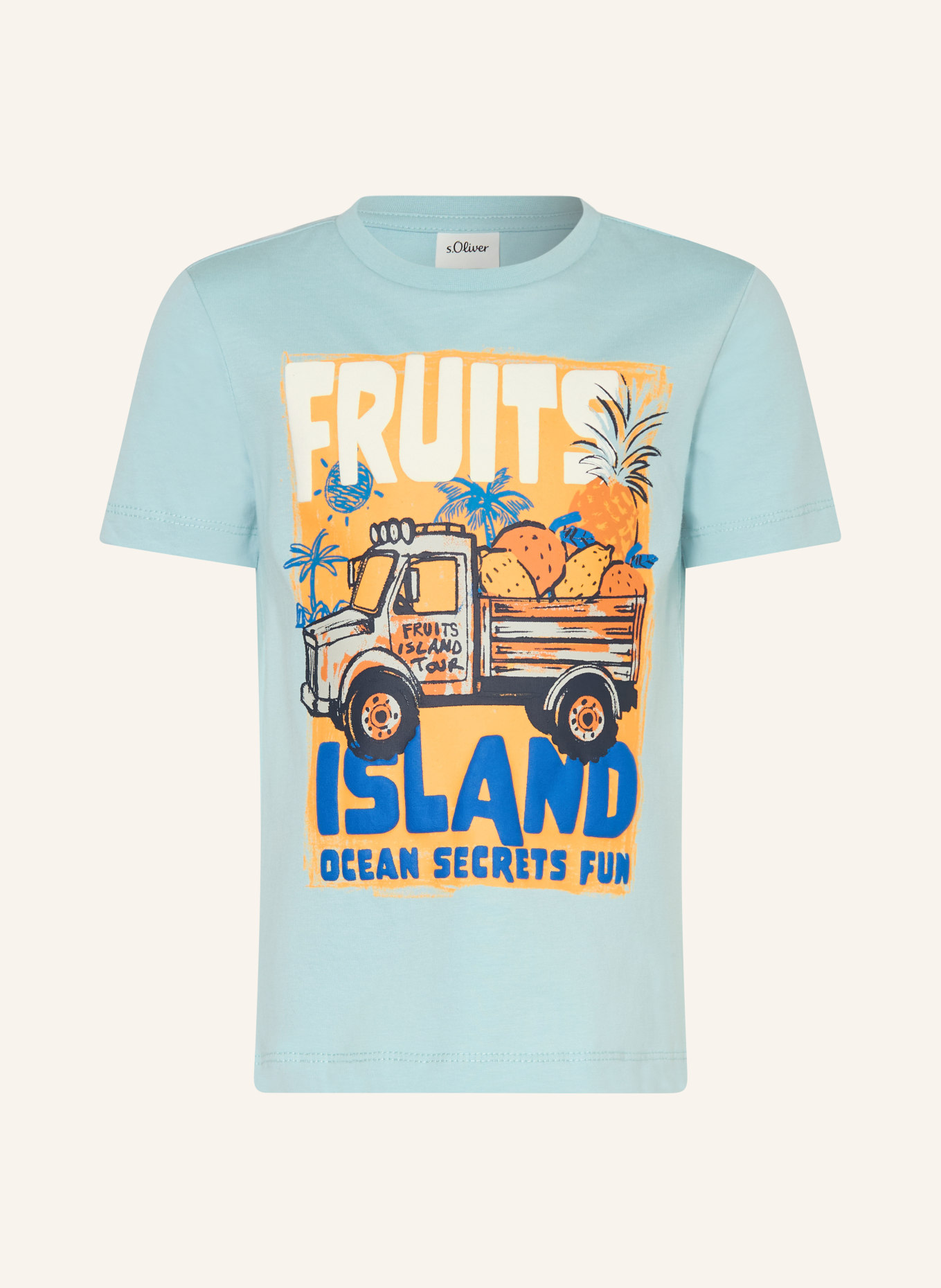 s.Oliver RED T-shirt: TURQUOISE / ORANJE / BLAUW