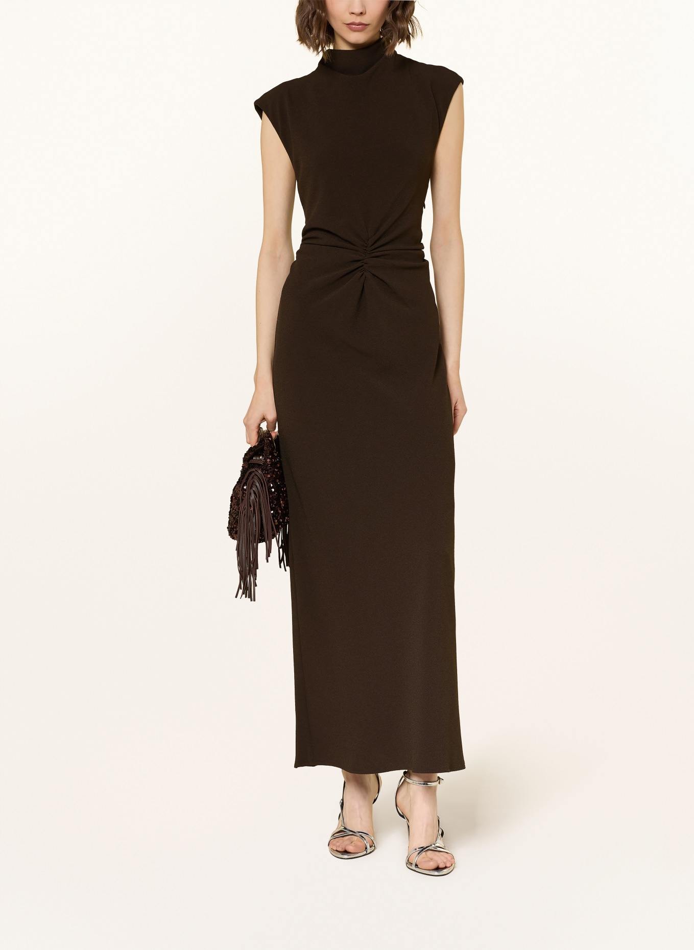 ROTATE šaty: TMAVĚ HNĚDÁ