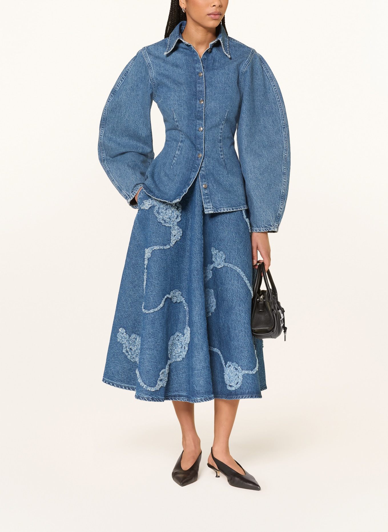 ROTATE denim skirt: BLUE