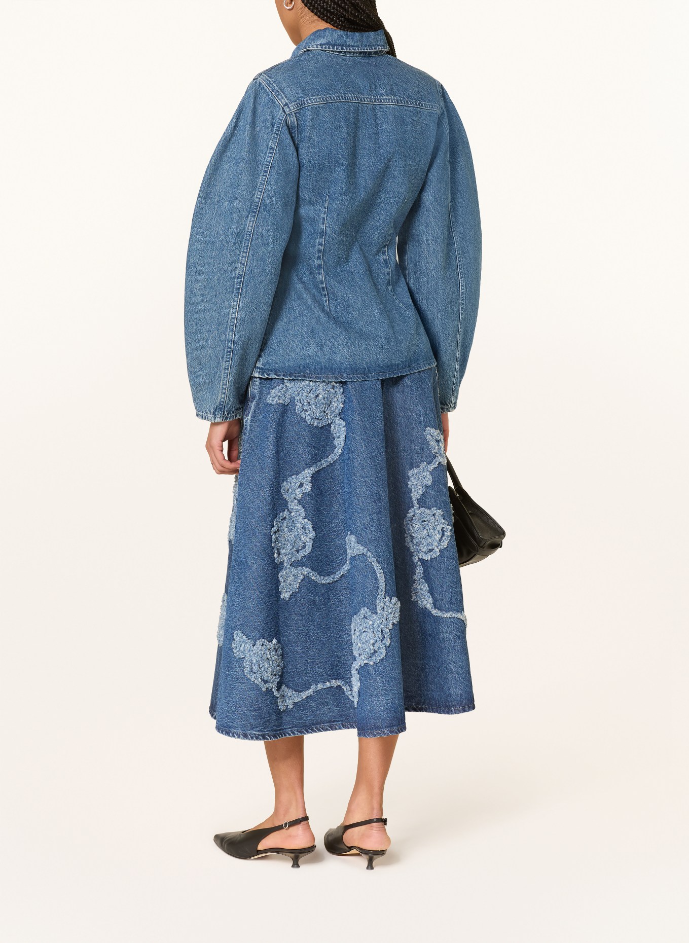 ROTATE denim skirt: BLUE