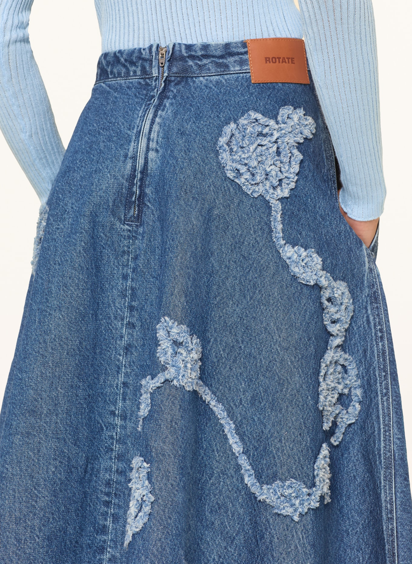 ROTATE denim skirt: BLUE