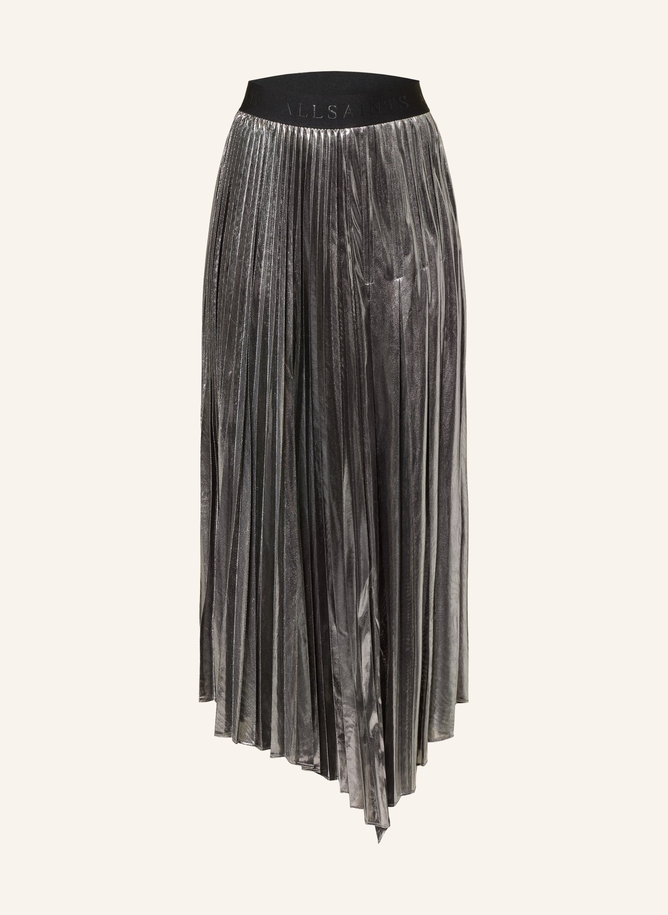 ALLSAINTS Plisseerock JAX: SILBER