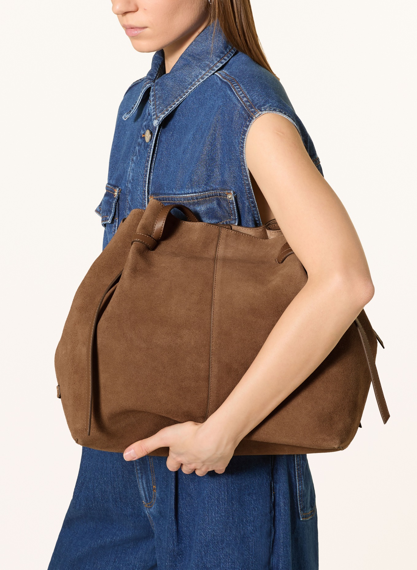 Marc O'Polo Shopper mit Pouch: HELLBRAUN