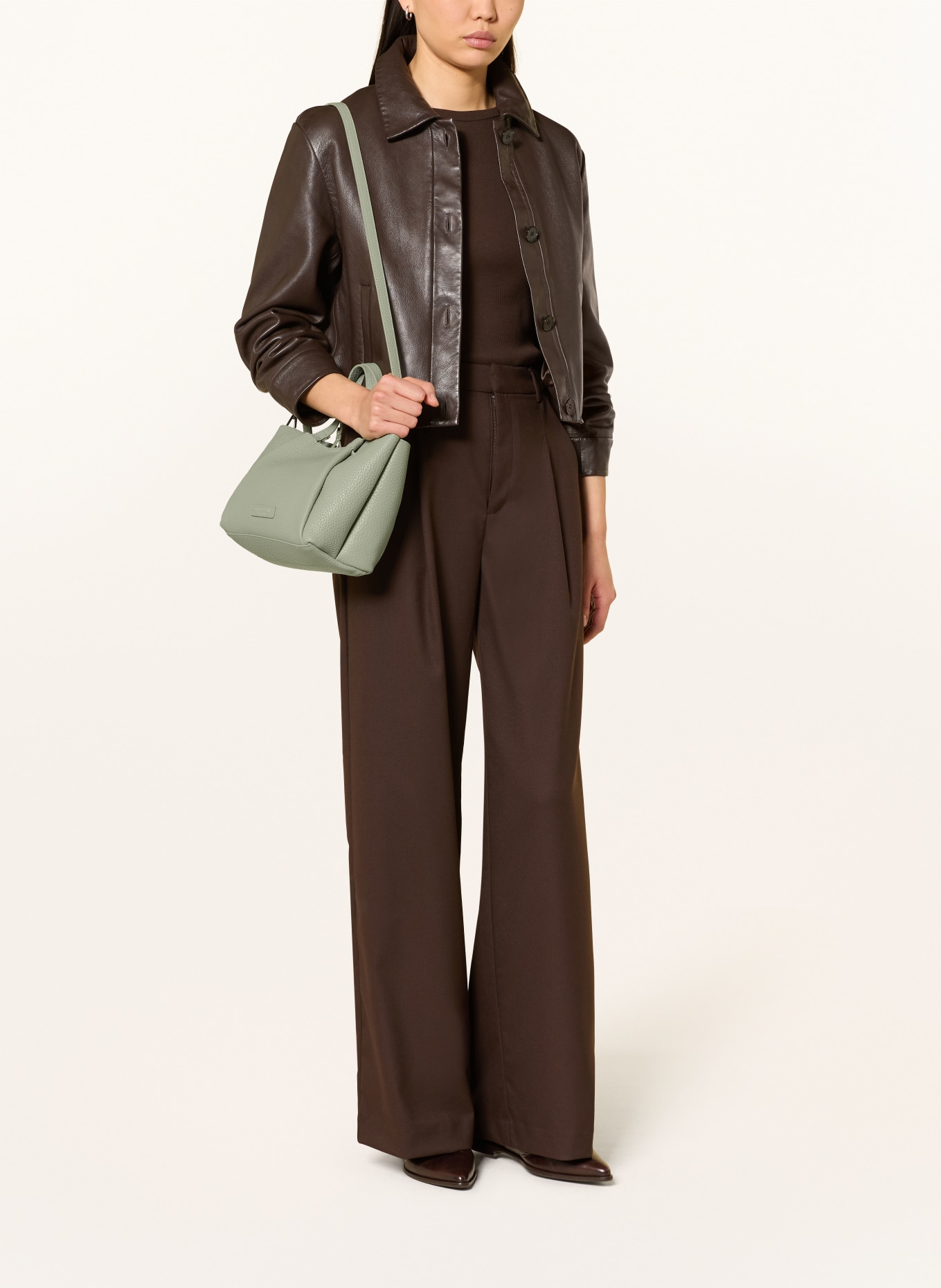 Marc O'Polo Handtasche MEDIUM: HELLGRÜN / SILBER