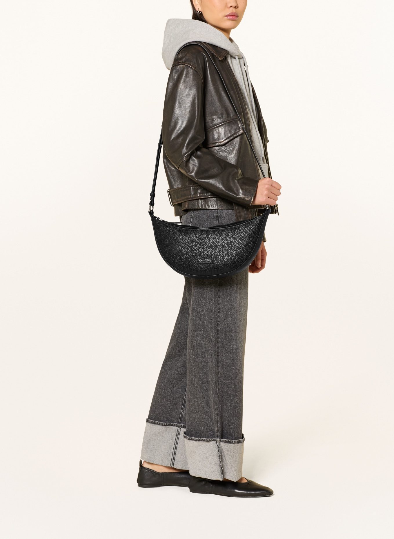 Marc O'Polo MEDIUM shoulder bag: BLACK / SILVER