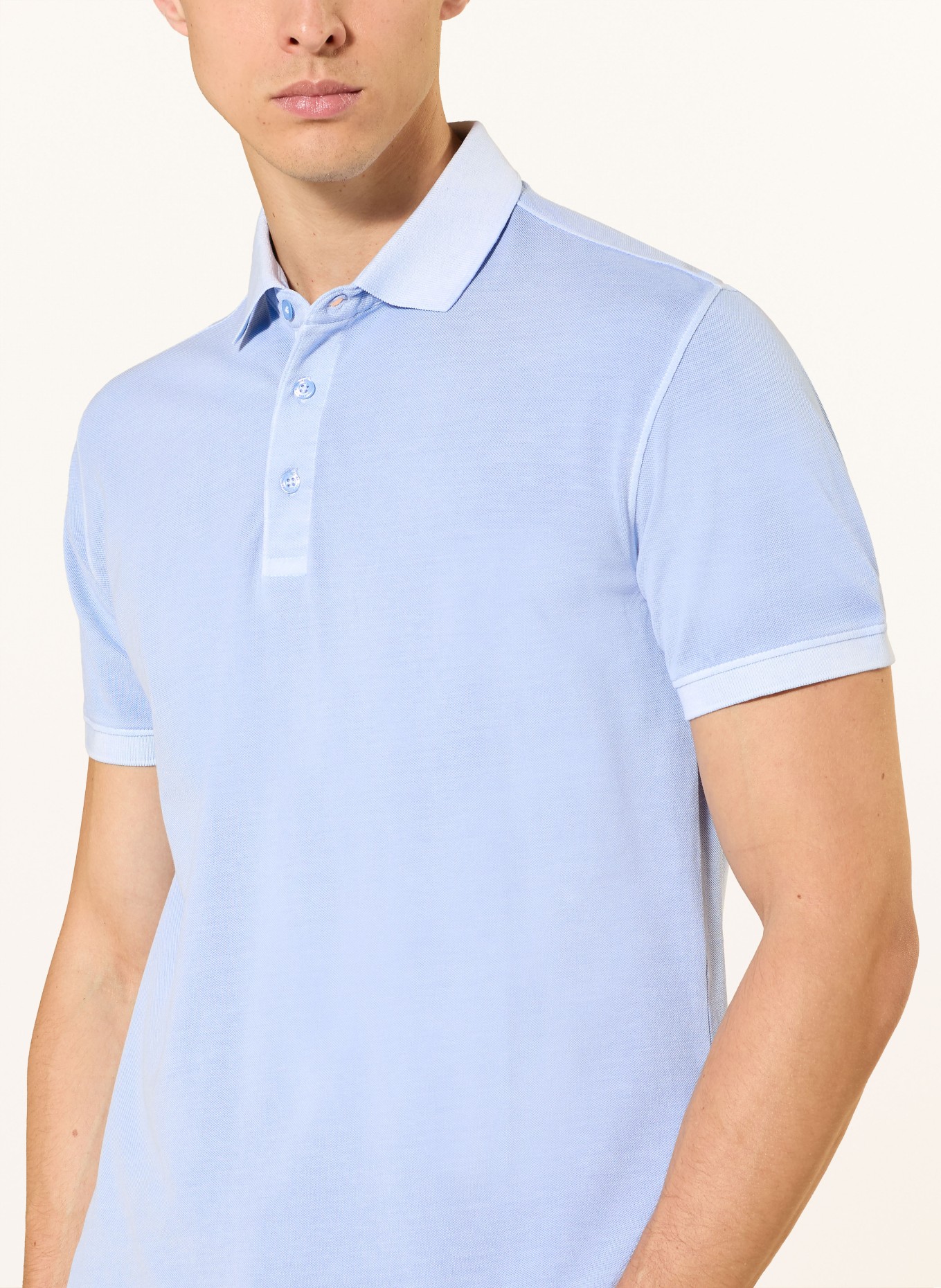 STROKESMAN'S Koszulka polo z pikowanym wzorem: JASNONIEBIESKI