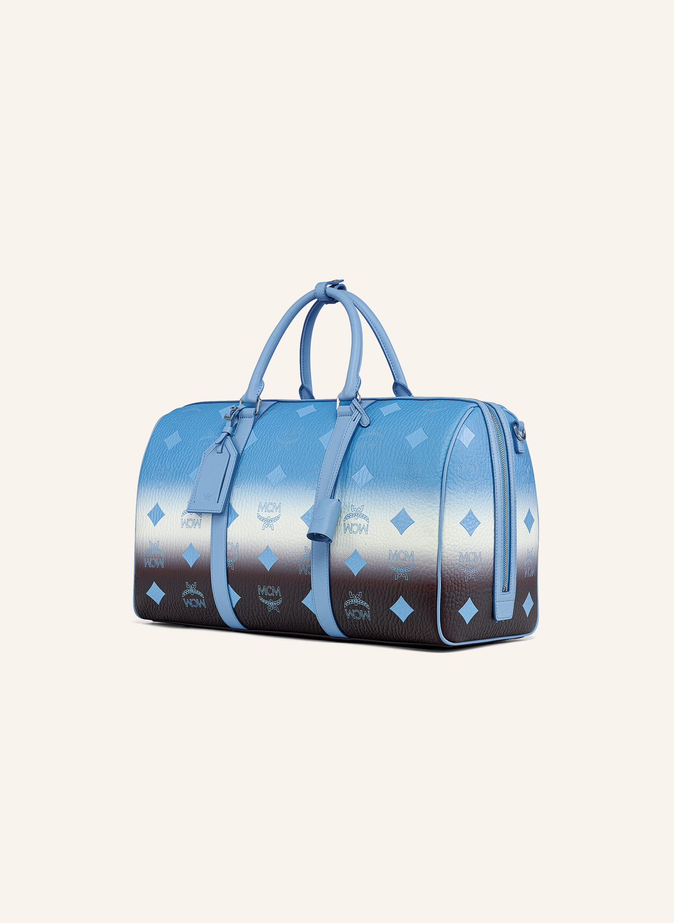 MCM OTTOMAR MEDIUM weekend bag: LIGHT BLUE