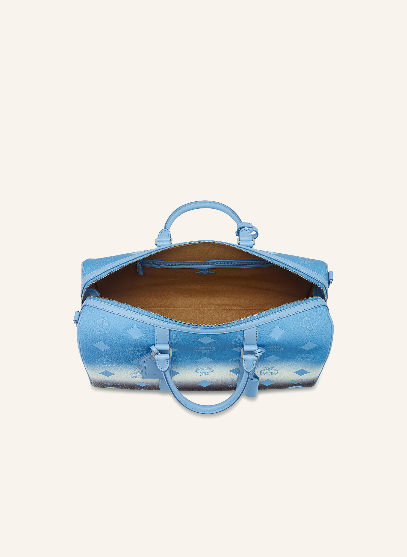 MCM OTTOMAR MEDIUM weekend bag: LIGHT BLUE